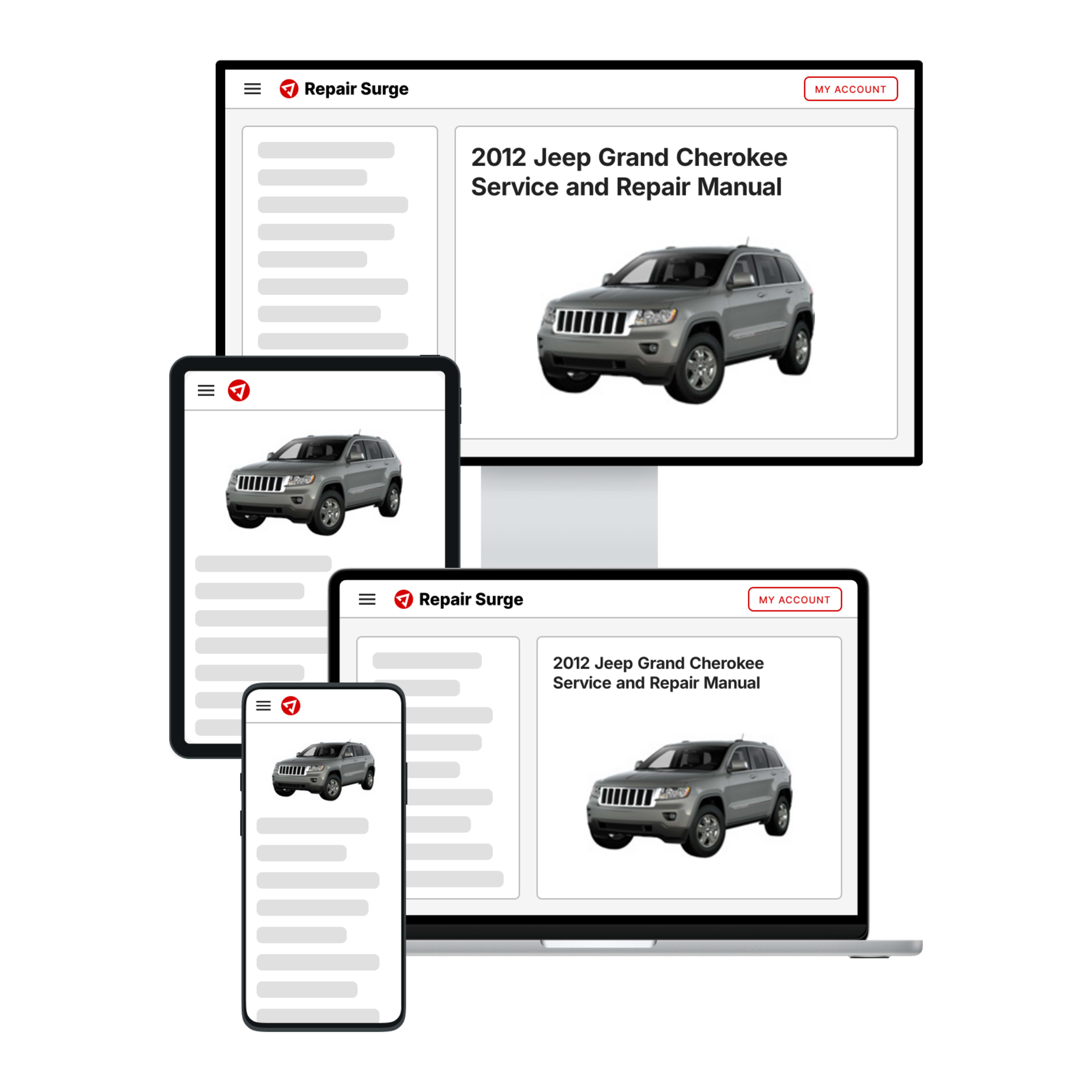2012 Jeep Grand Cherokee service and repair manual hero image