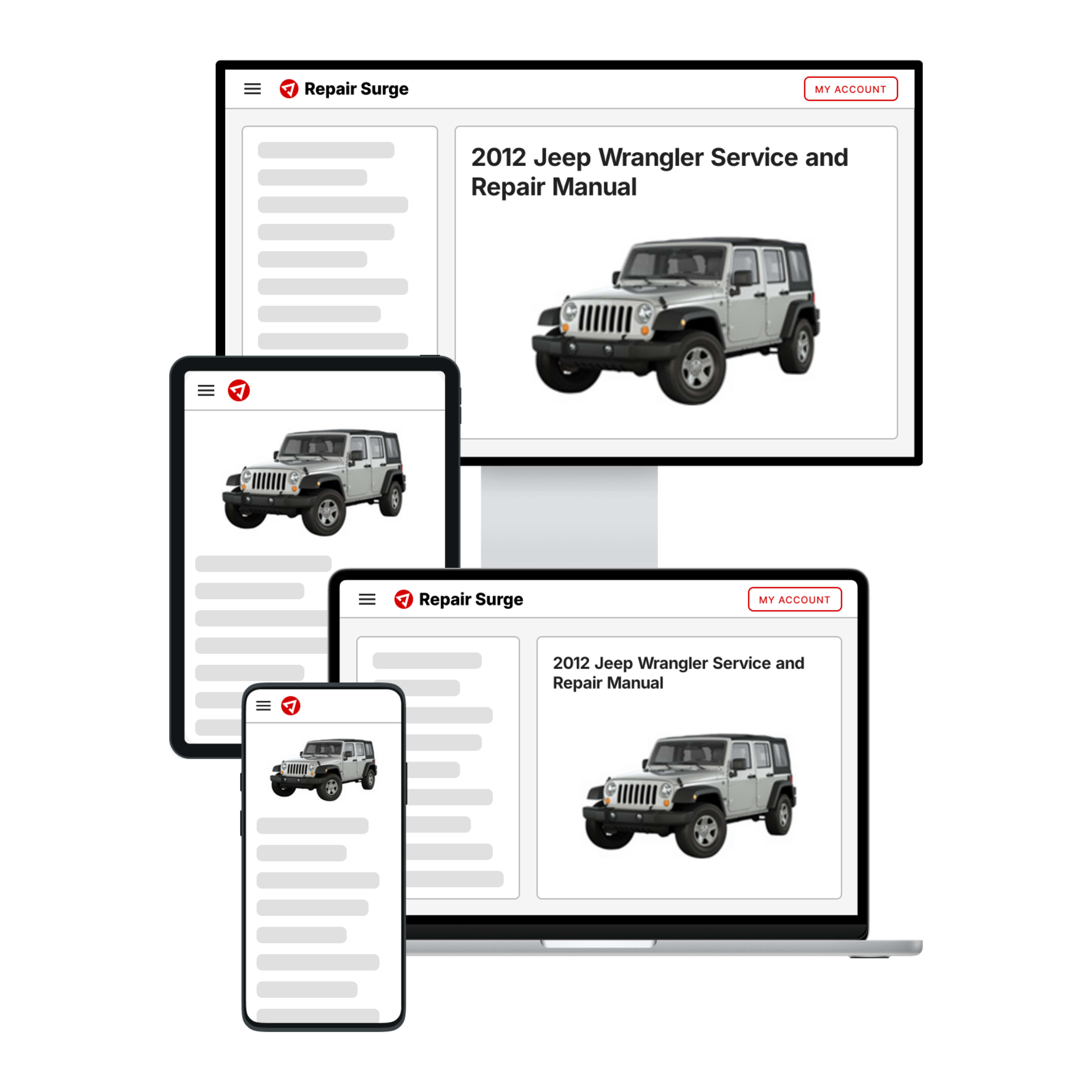2012 Jeep Wrangler service and repair manual hero image