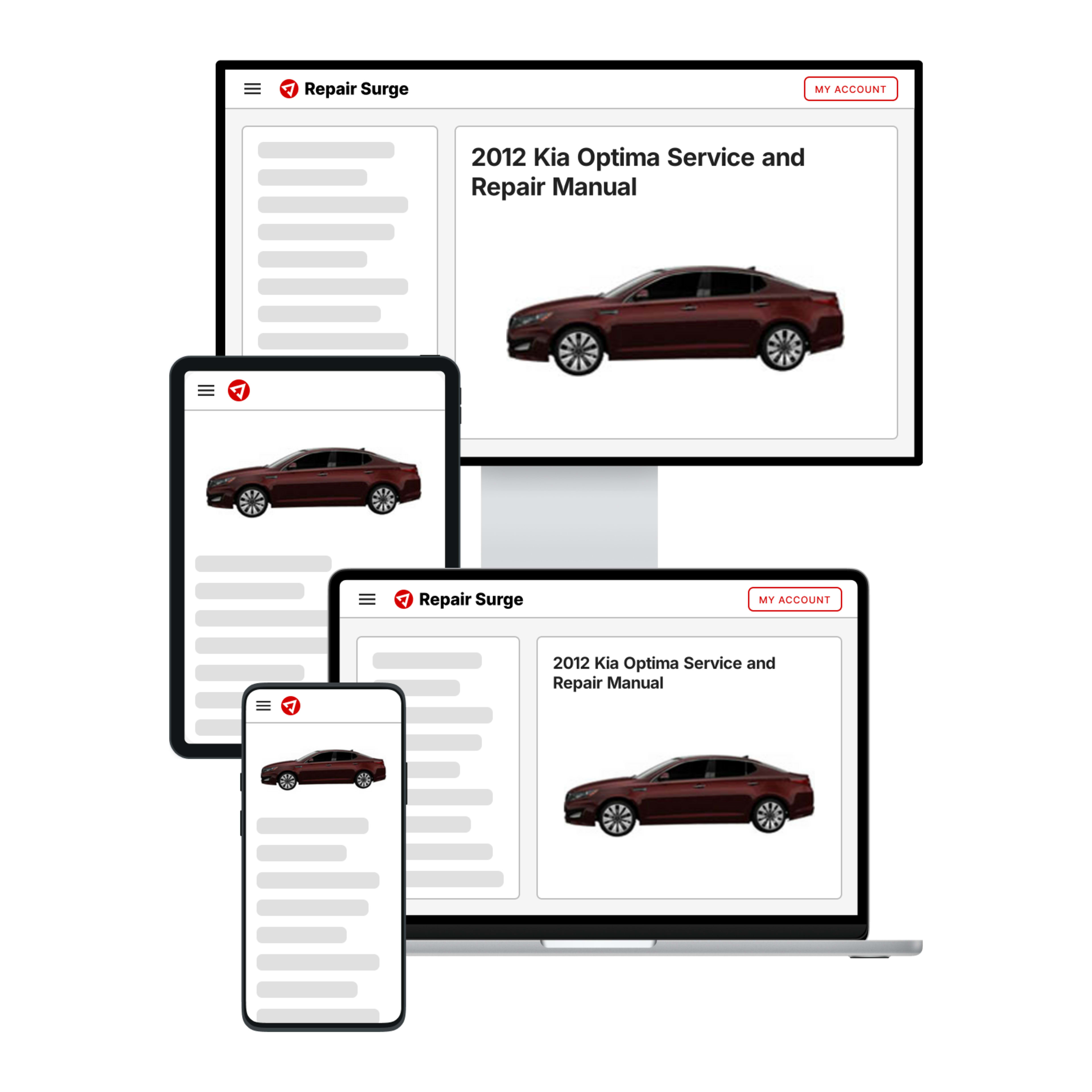 2012 Kia Optima service and repair manual hero image