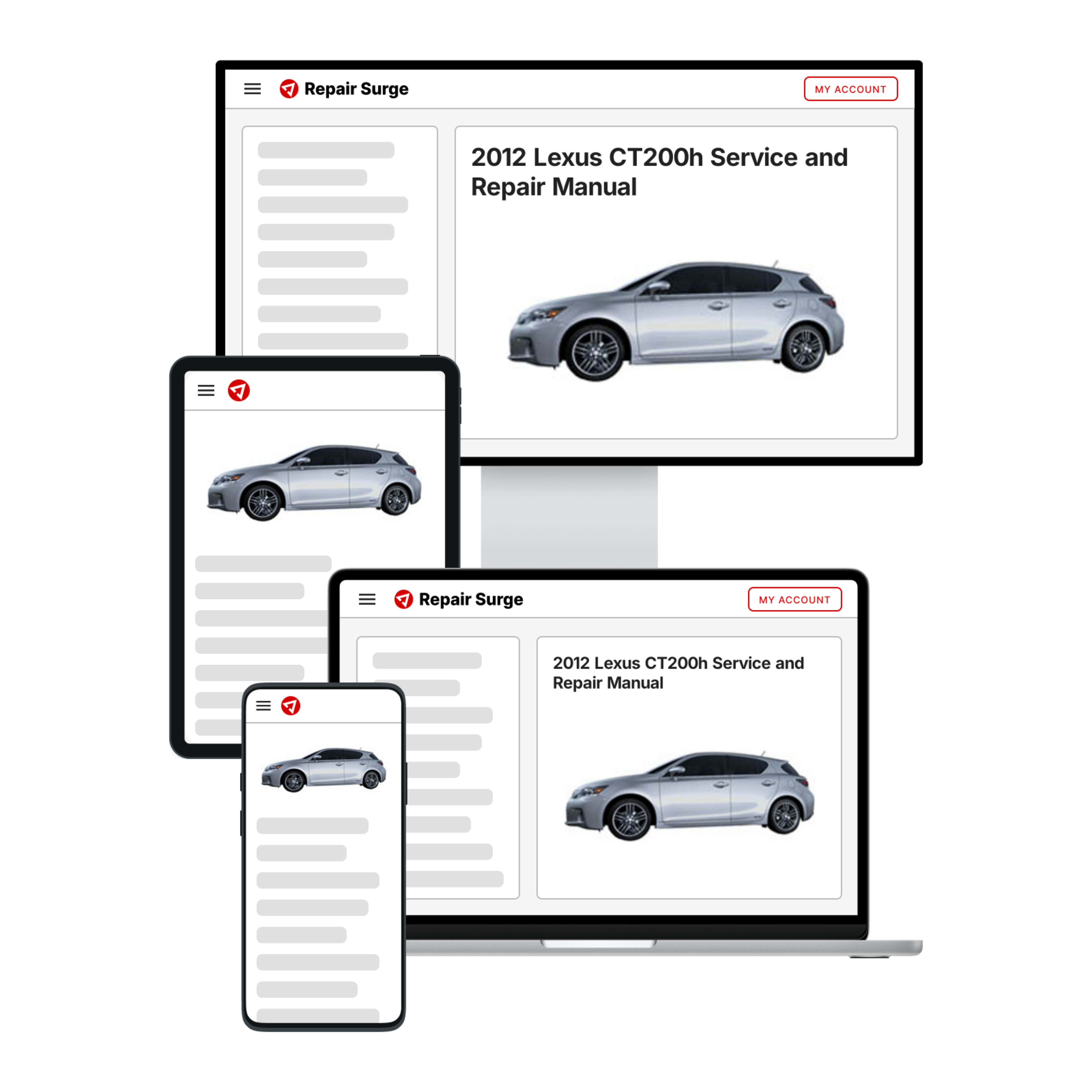 2012 Lexus CT200h service and repair manual hero image