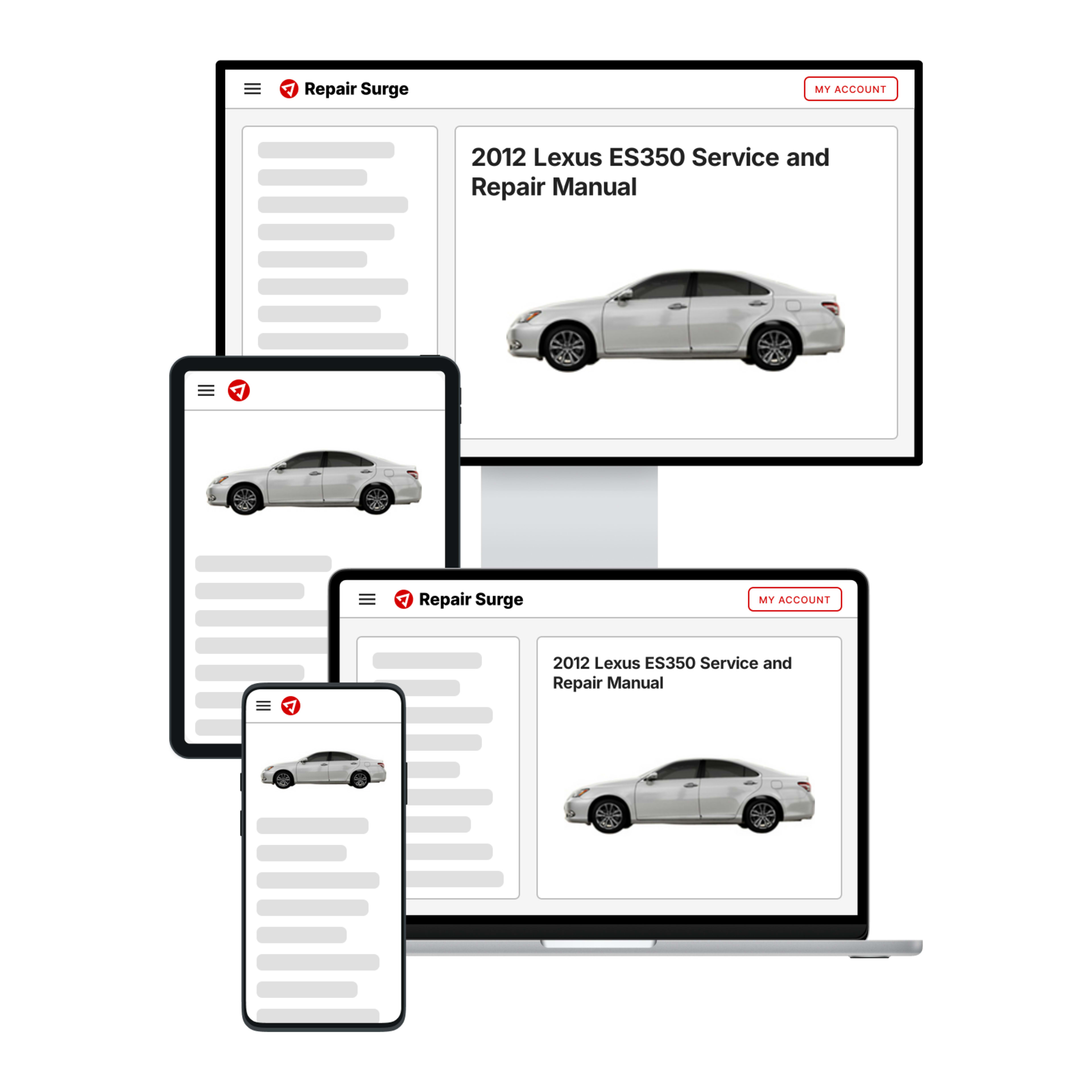 2012 Lexus ES350 service and repair manual hero image