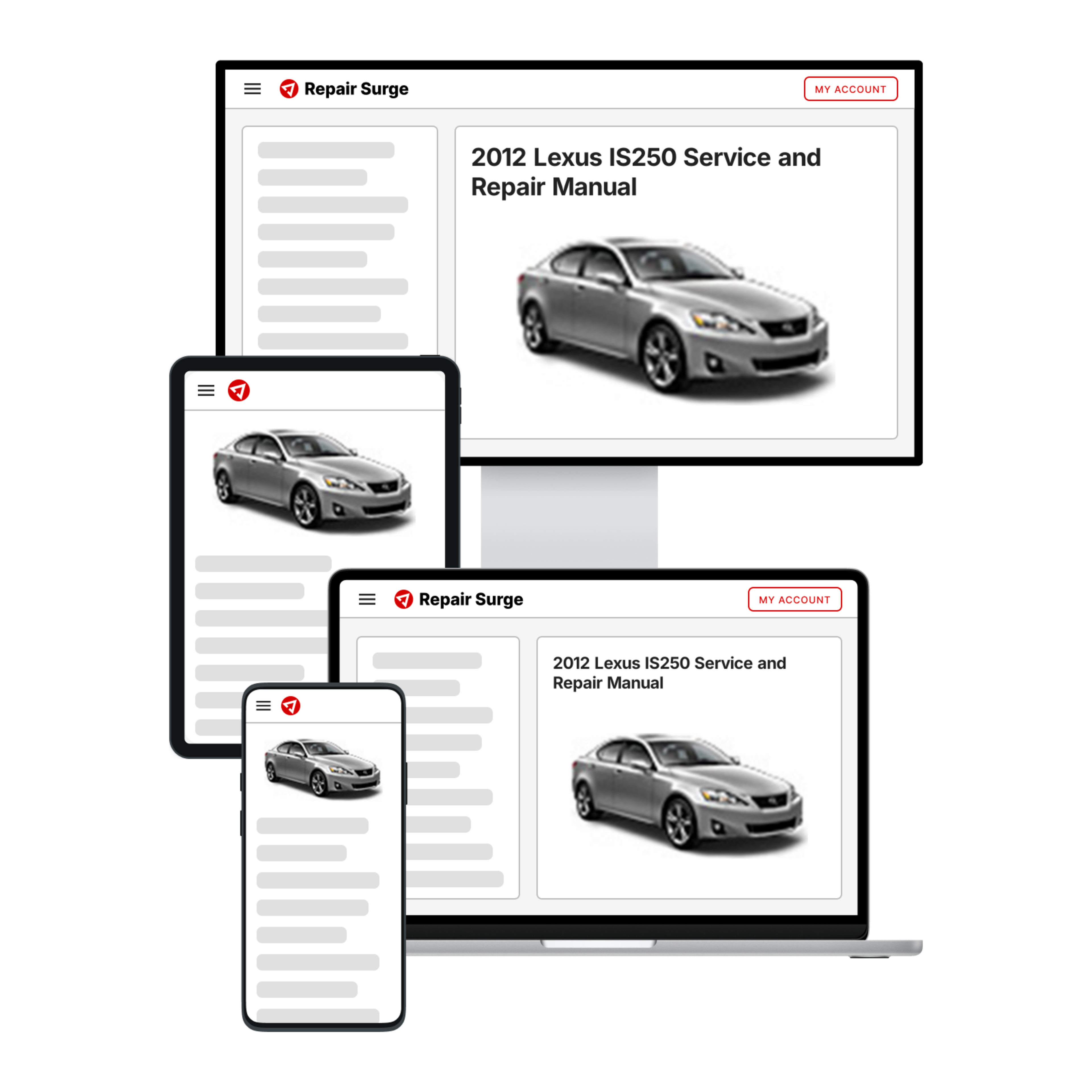 2012 Lexus IS250 service and repair manual hero image