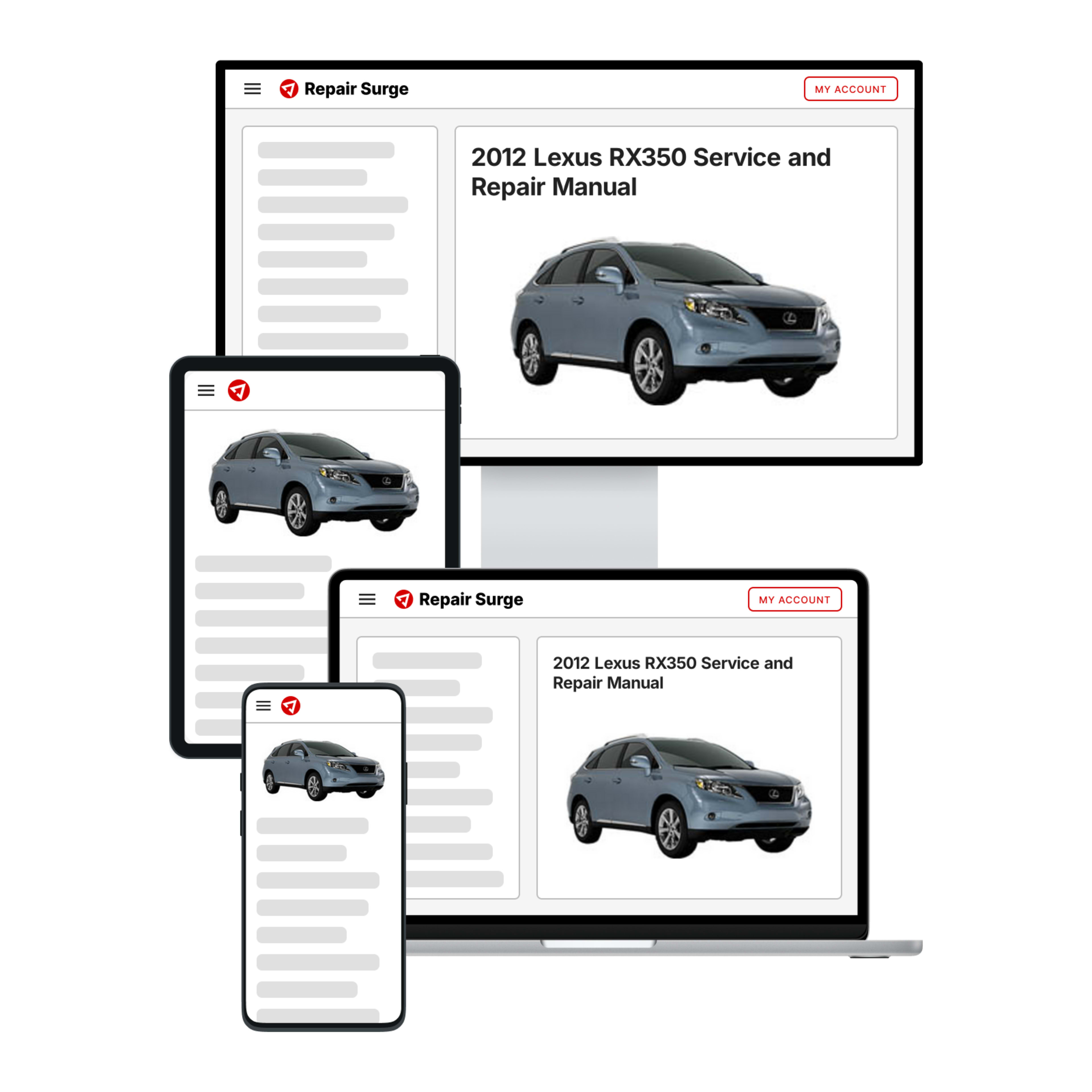 2012 Lexus RX350 service and repair manual hero image