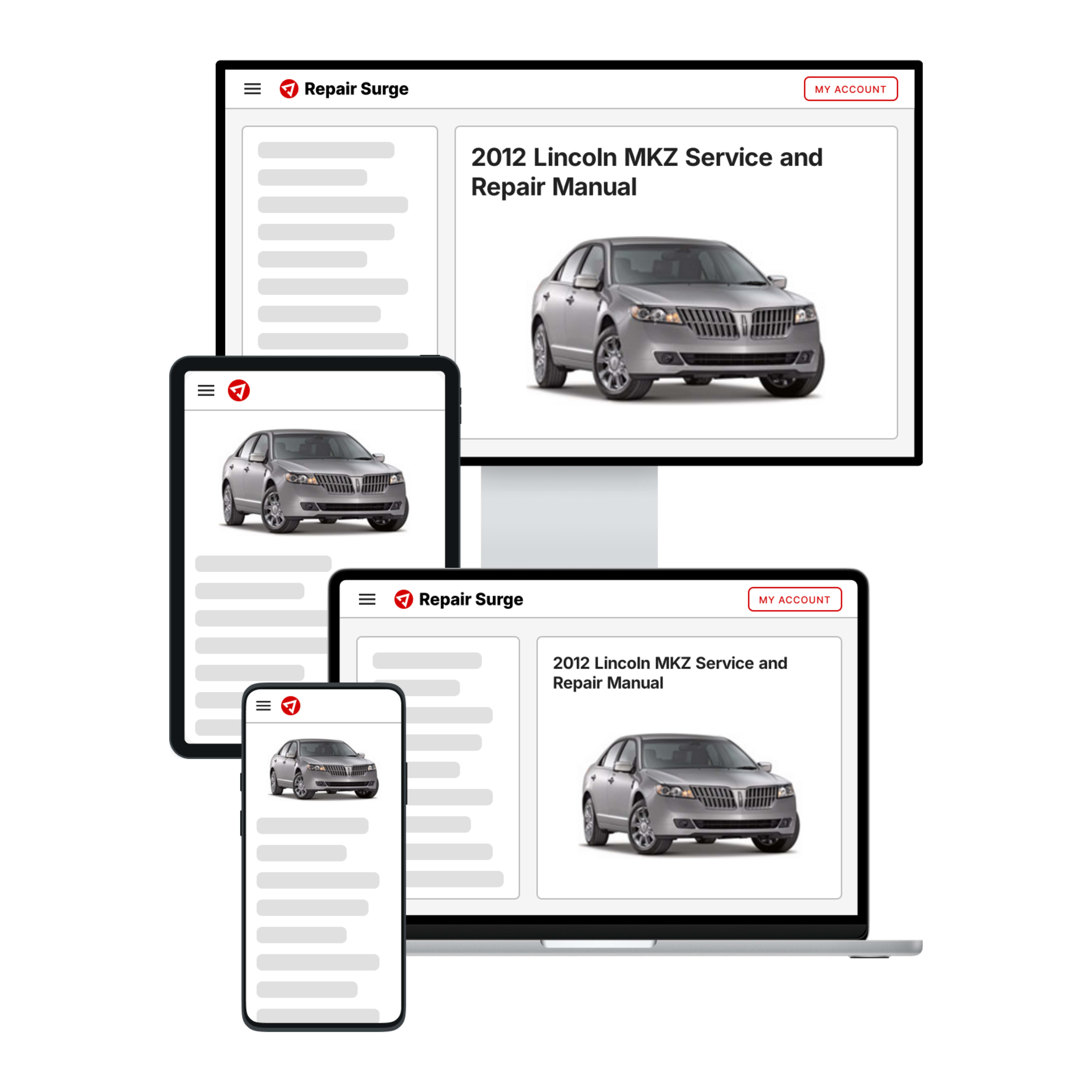 2012 Lincoln MKZ service and repair manual hero image