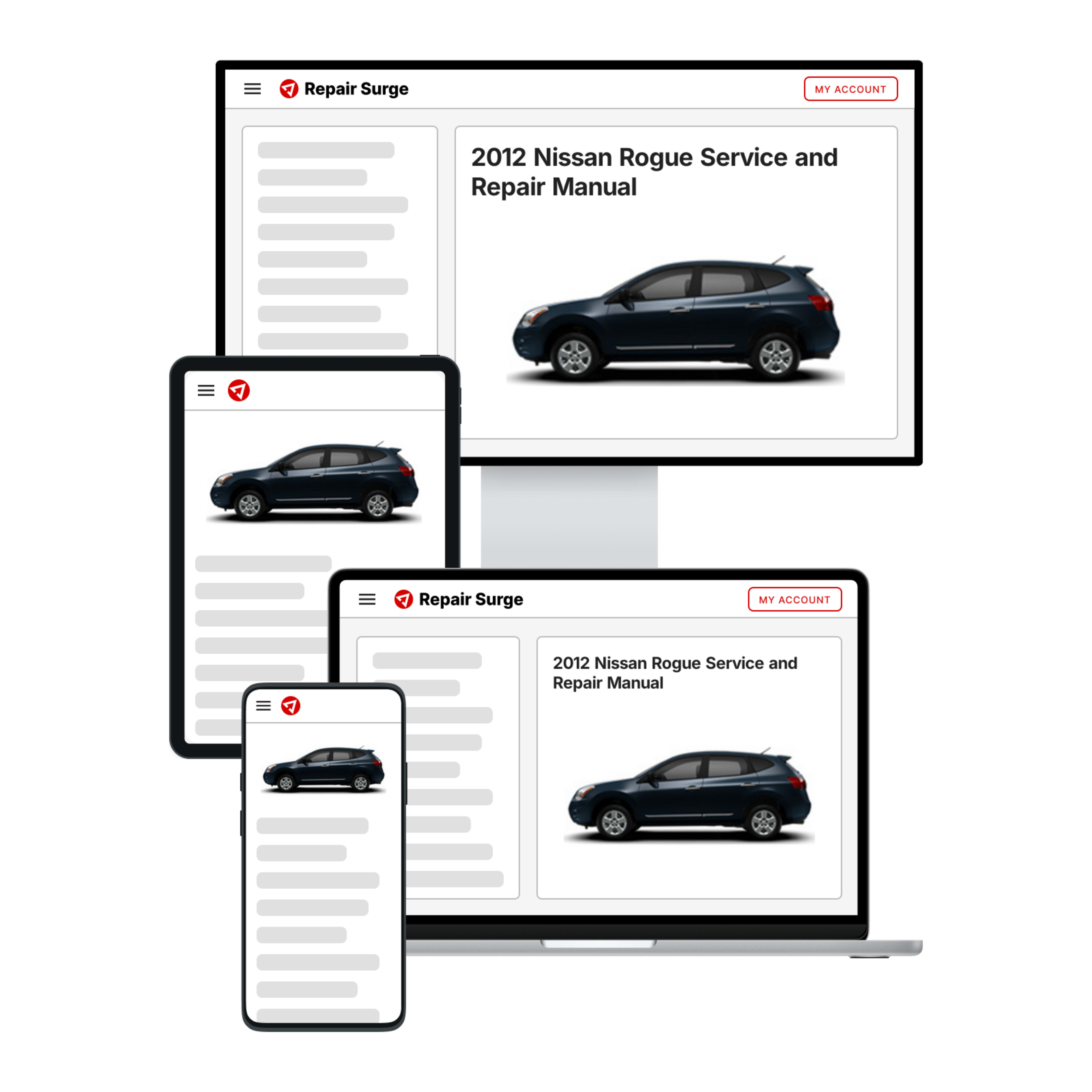 2012 Nissan Rogue service and repair manual hero image