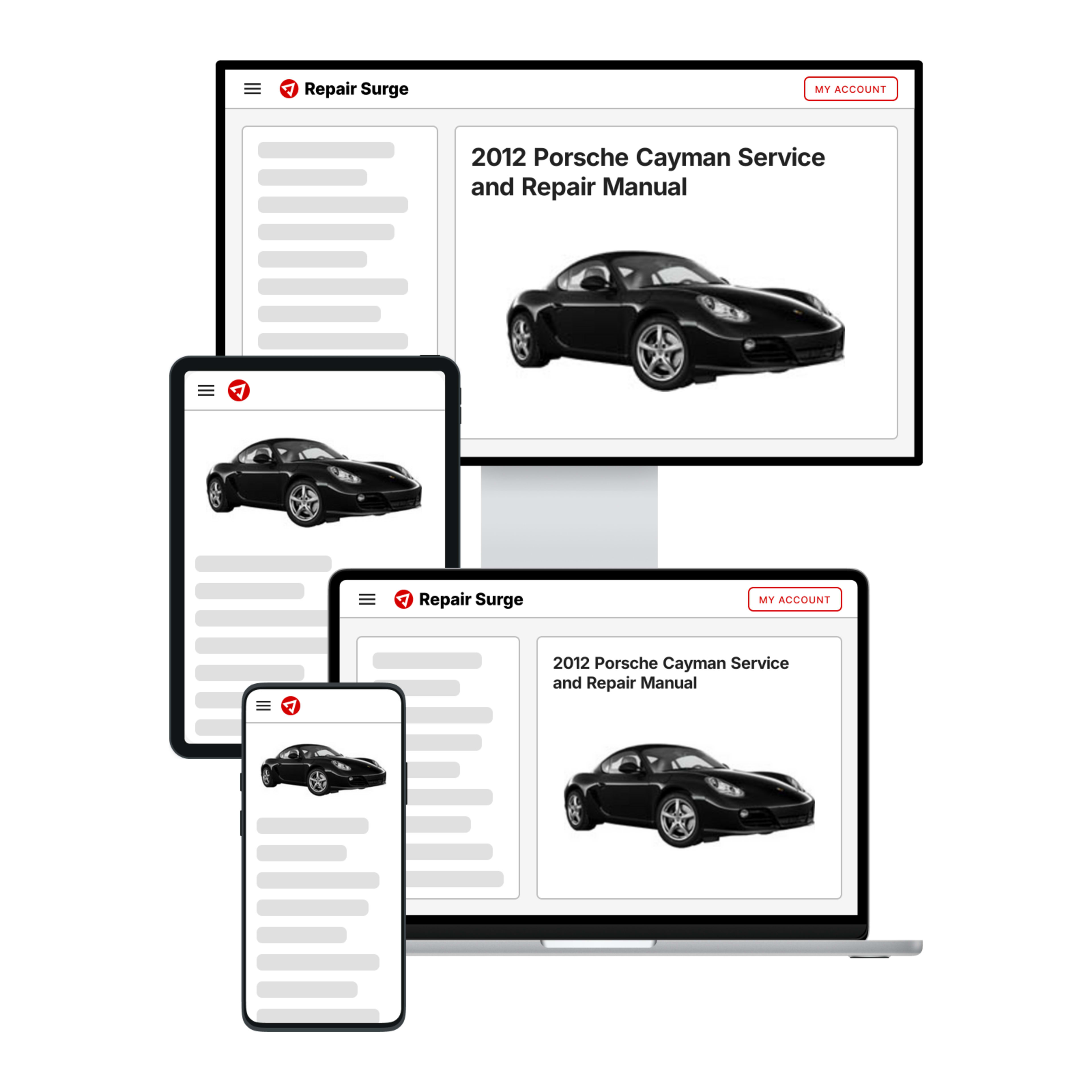 2012 Porsche Cayman service and repair manual hero image