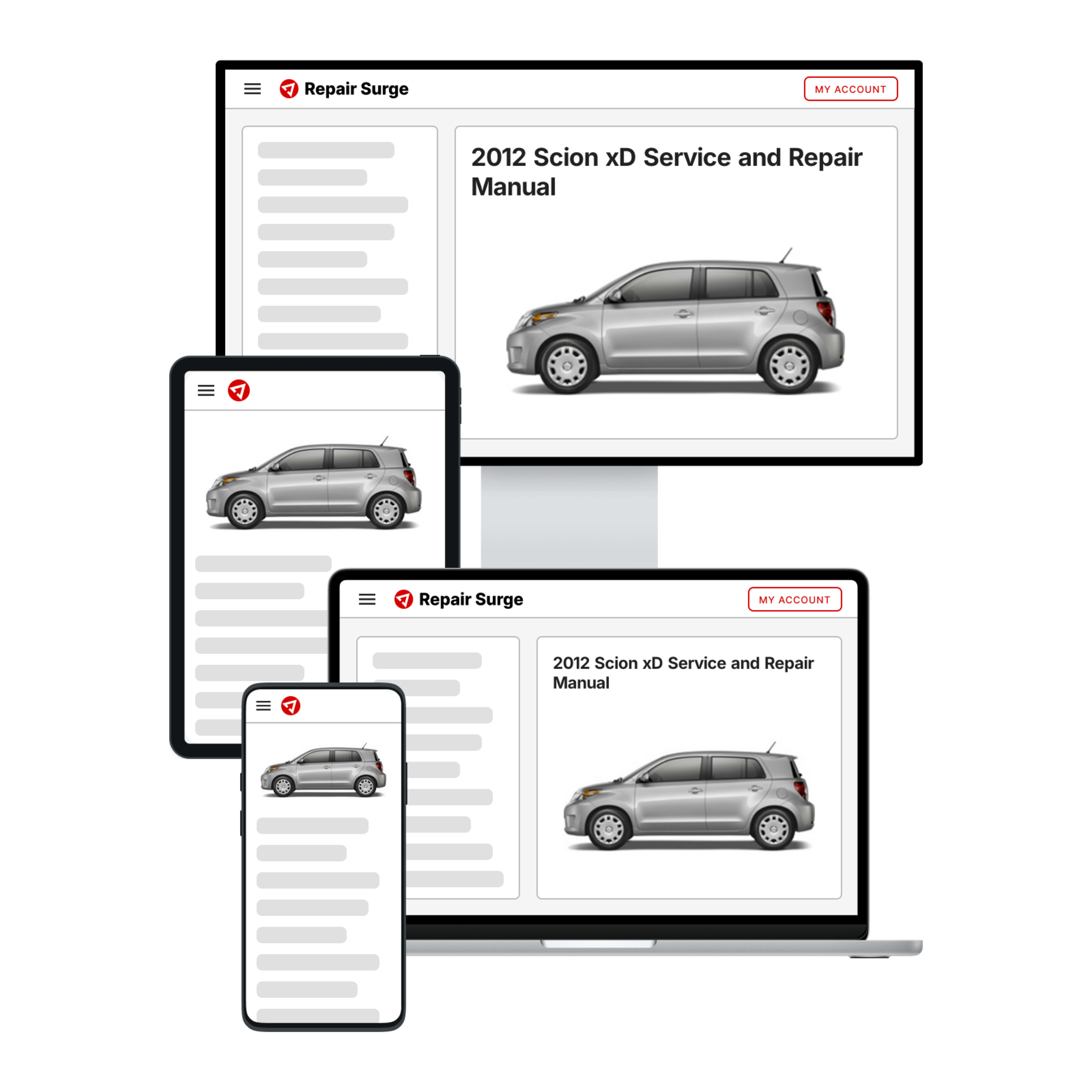 2012 Scion xD service and repair manual hero image
