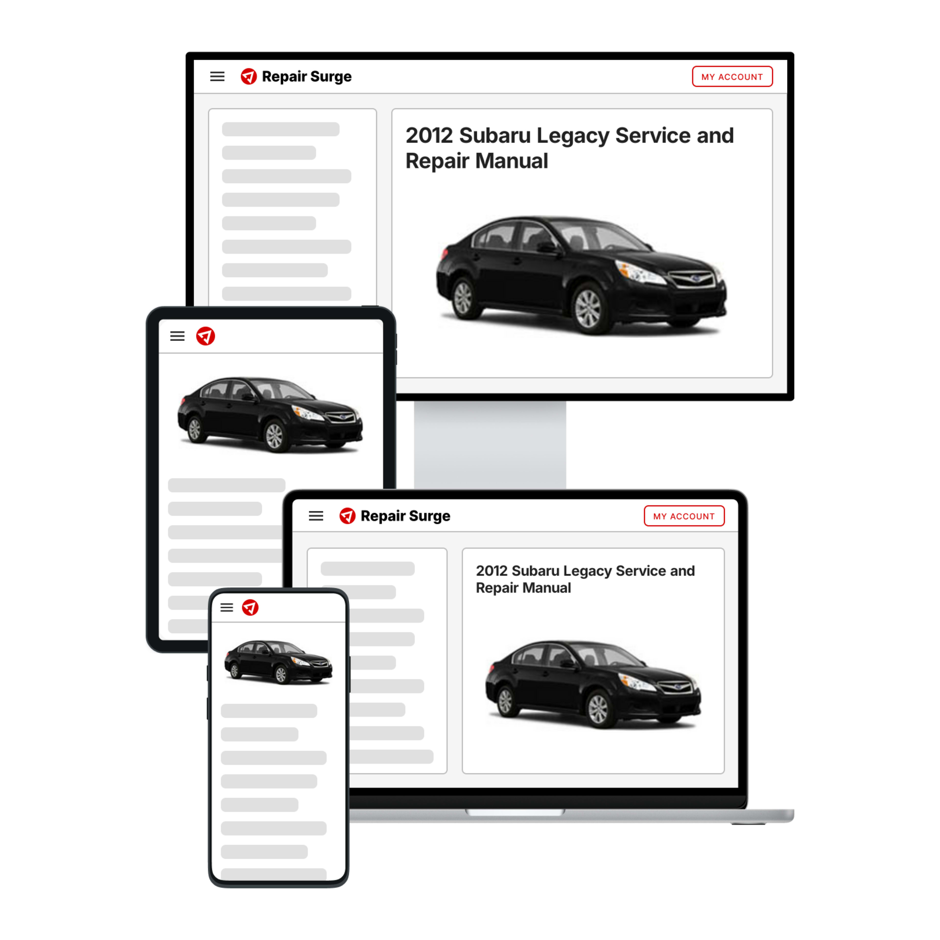 2012 Subaru Legacy service and repair manual hero image