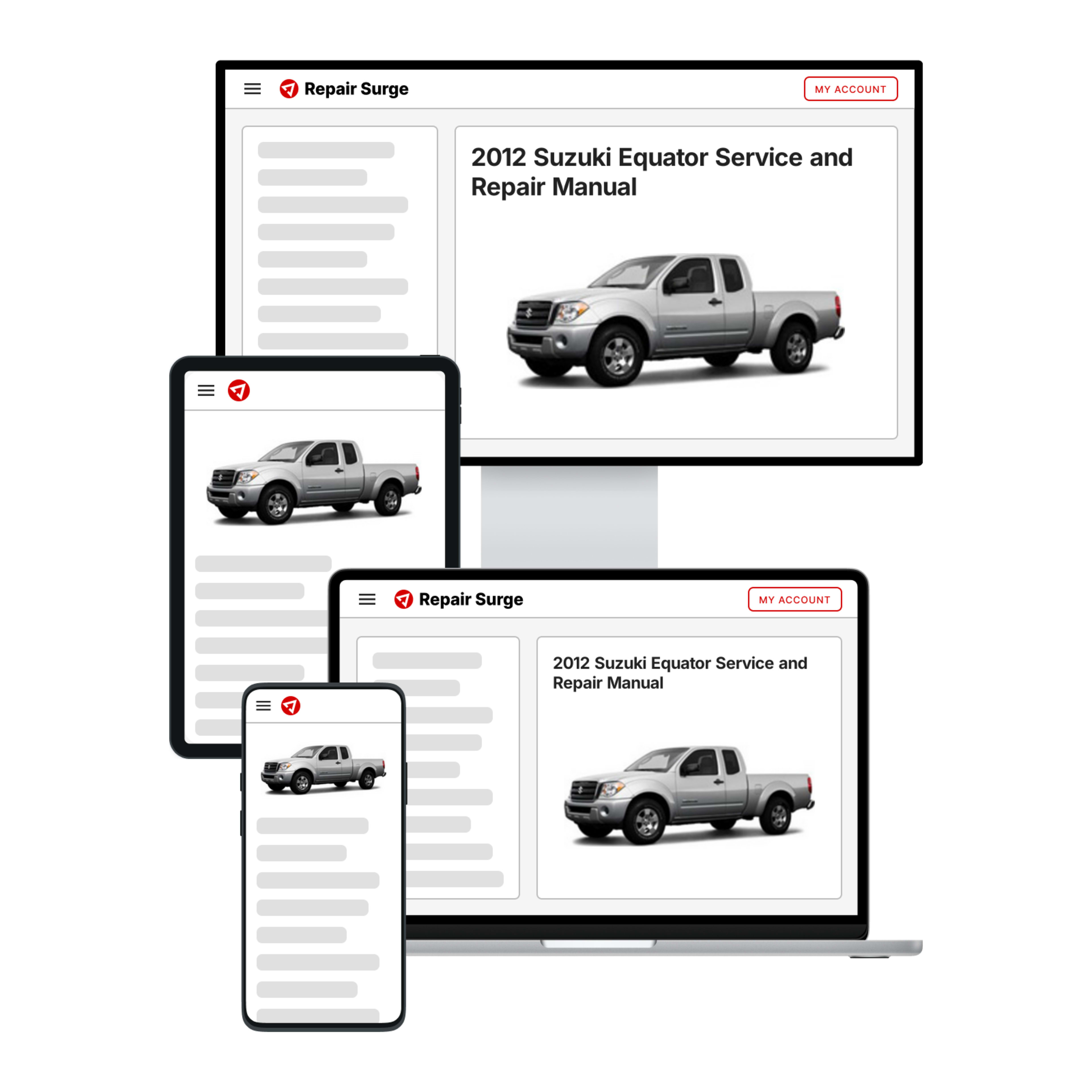 2012 Suzuki Equator service and repair manual hero image
