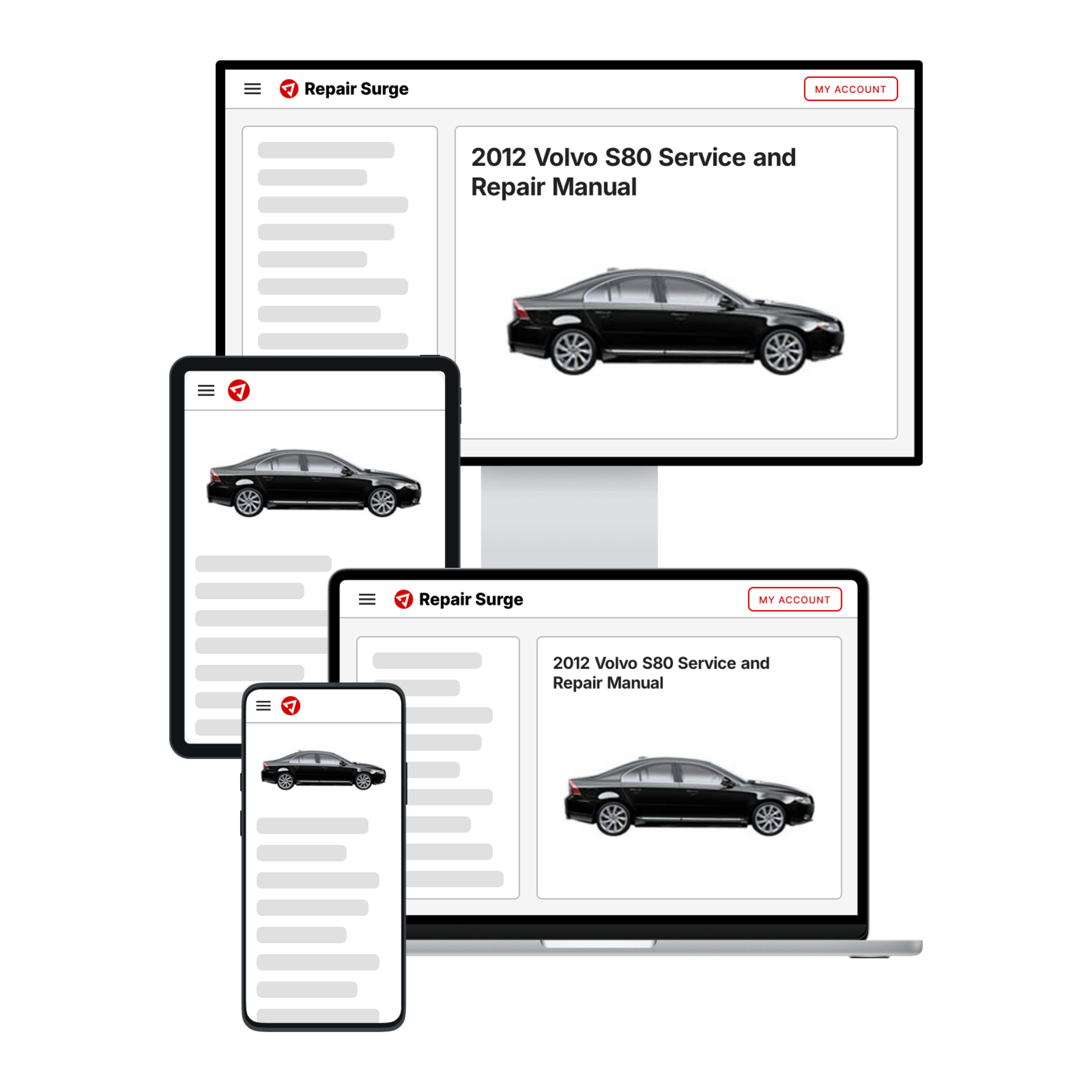 2012 Volvo S80 service and repair manual hero image