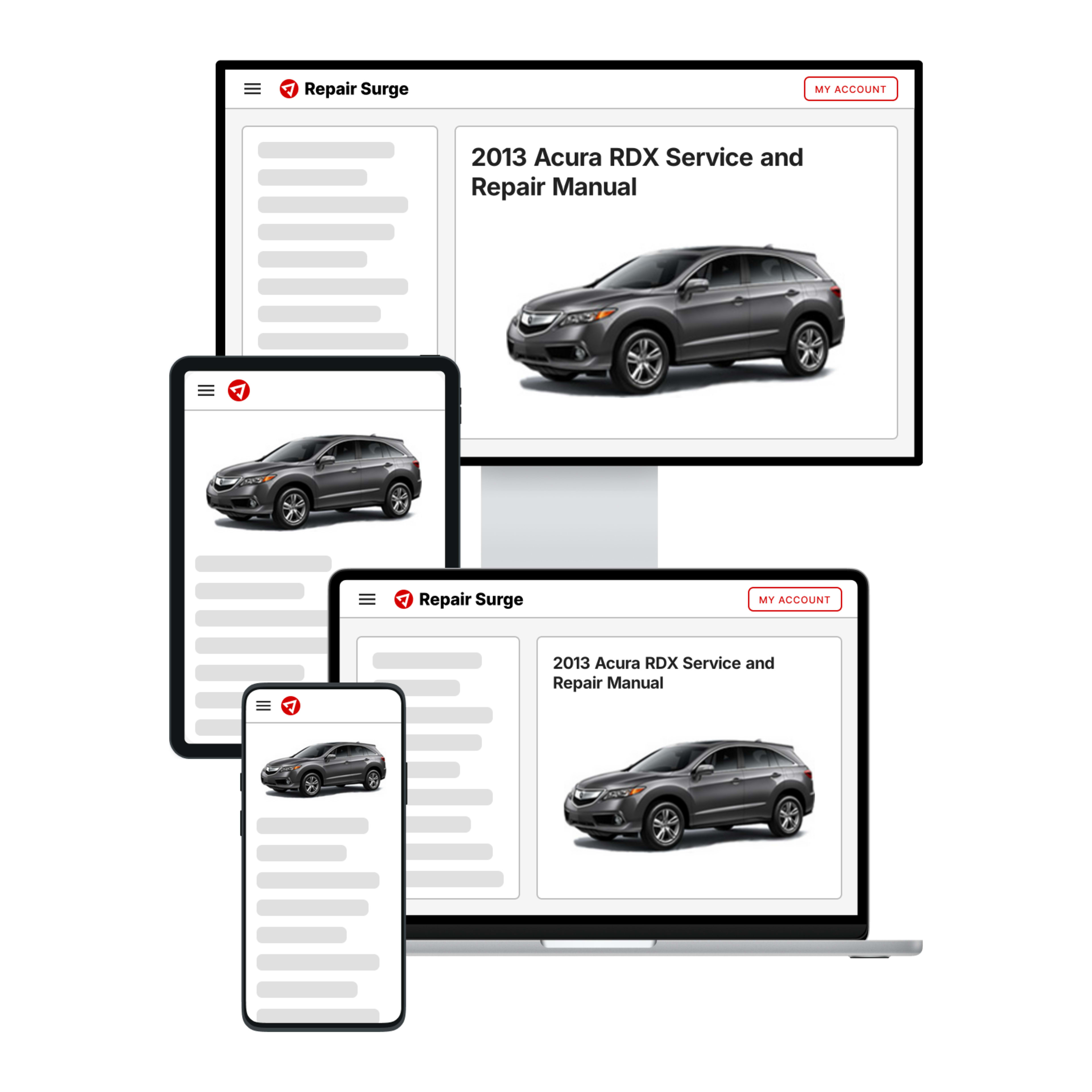 2013 Acura RDX service and repair manual hero image