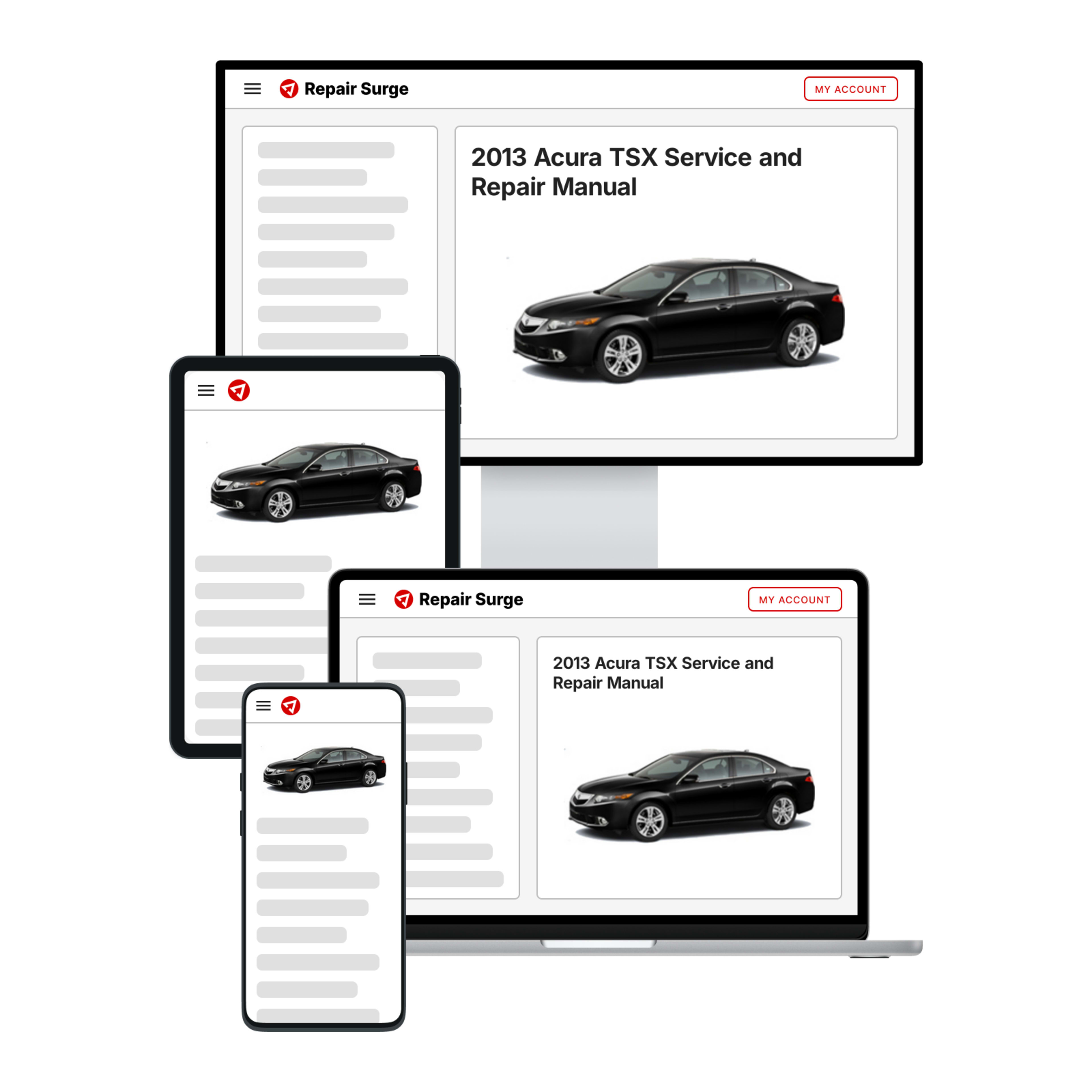 2013 Acura TSX service and repair manual hero image