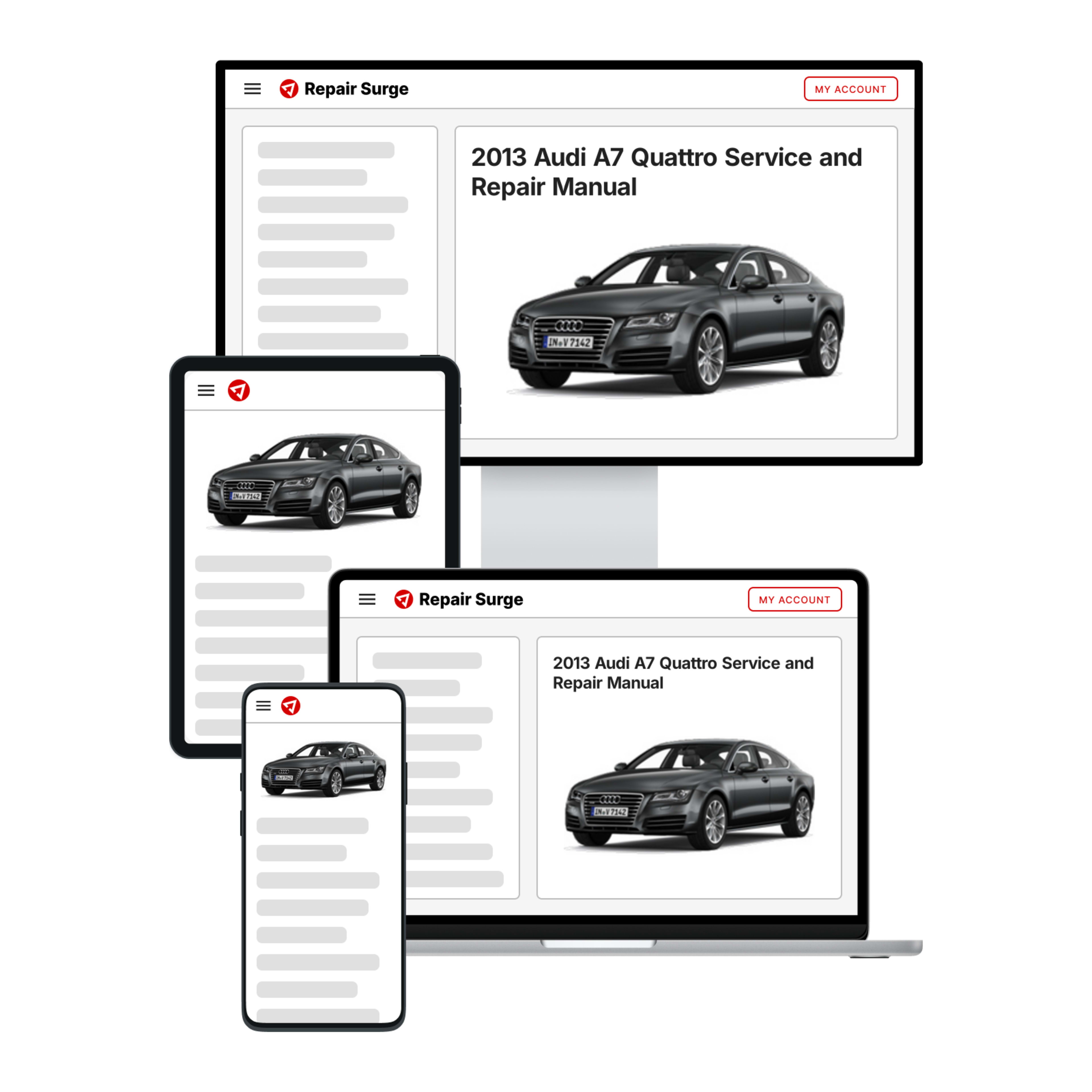 2013 Audi A7 Quattro service and repair manual hero image