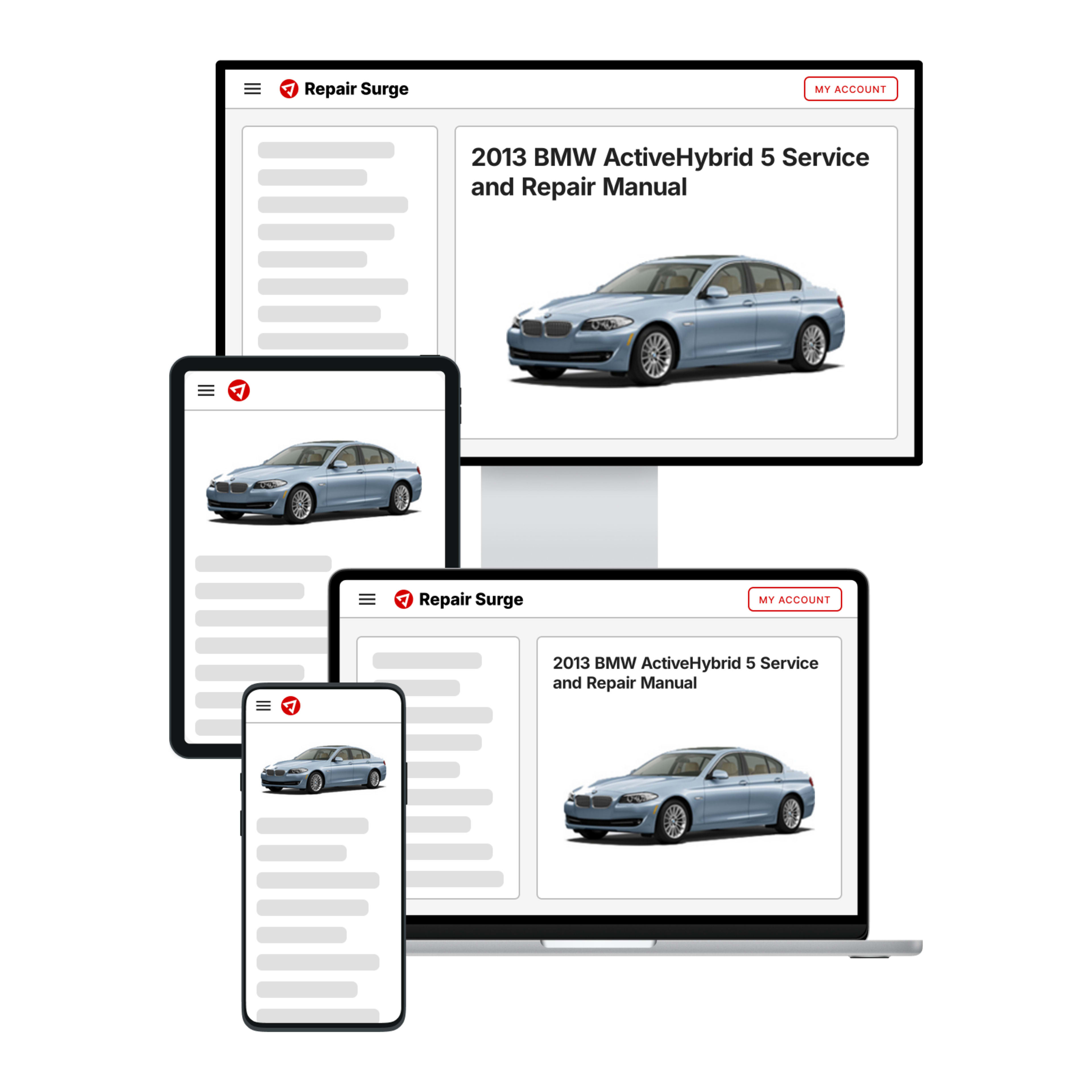 2013 BMW ActiveHybrid 5 service and repair manual hero image