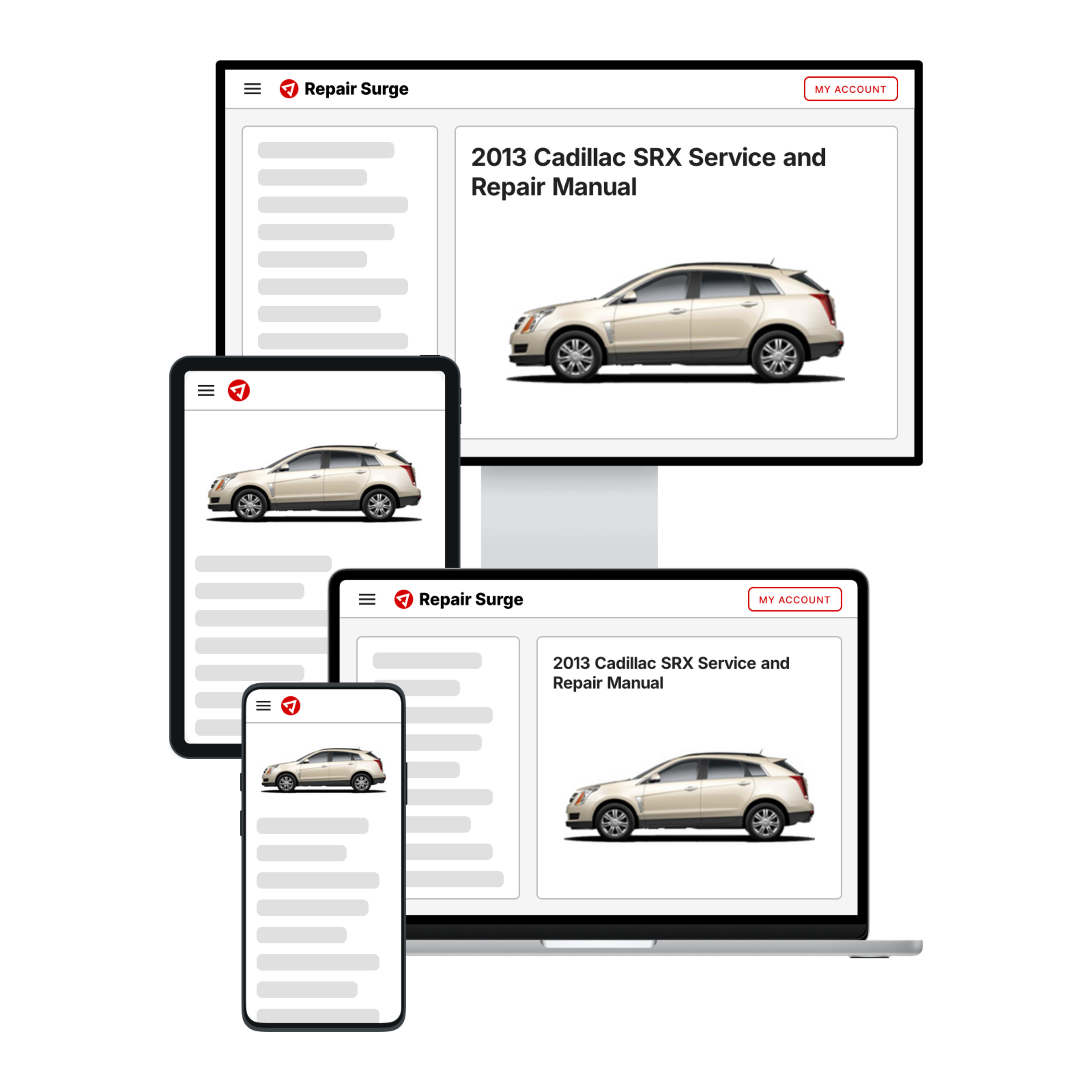 2013 Cadillac SRX service and repair manual hero image