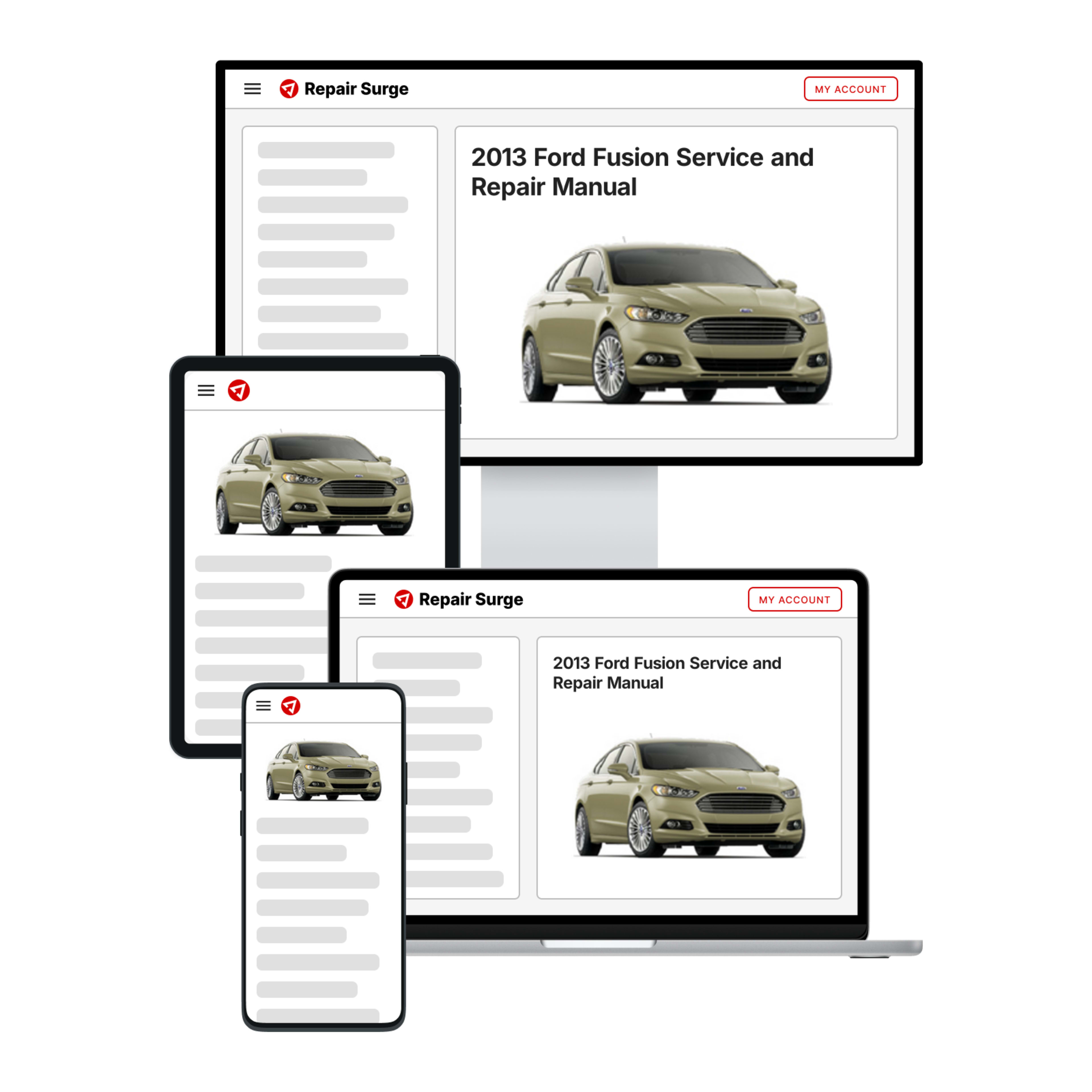 2013 Ford Fusion service and repair manual hero image