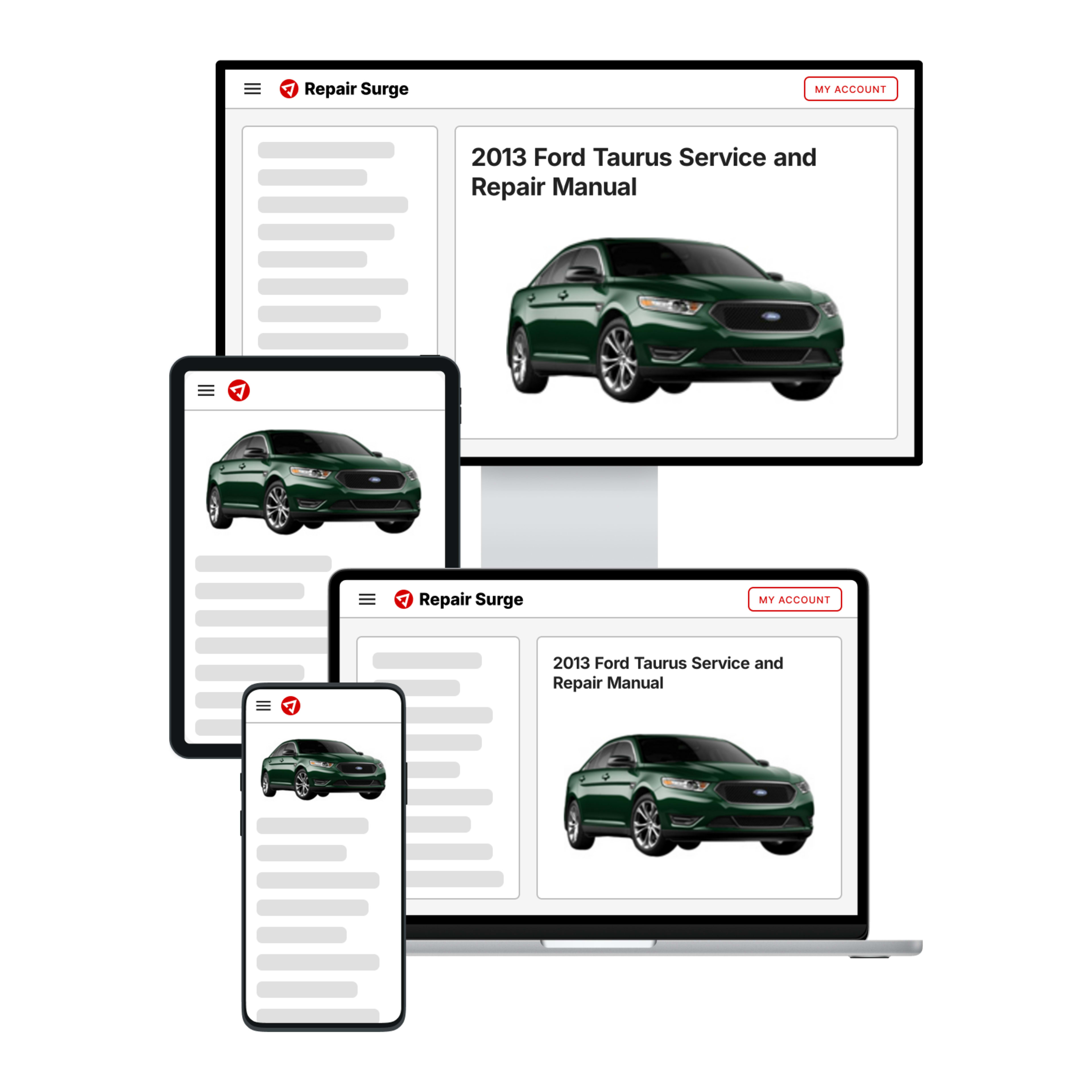 2013 Ford Taurus service and repair manual hero image