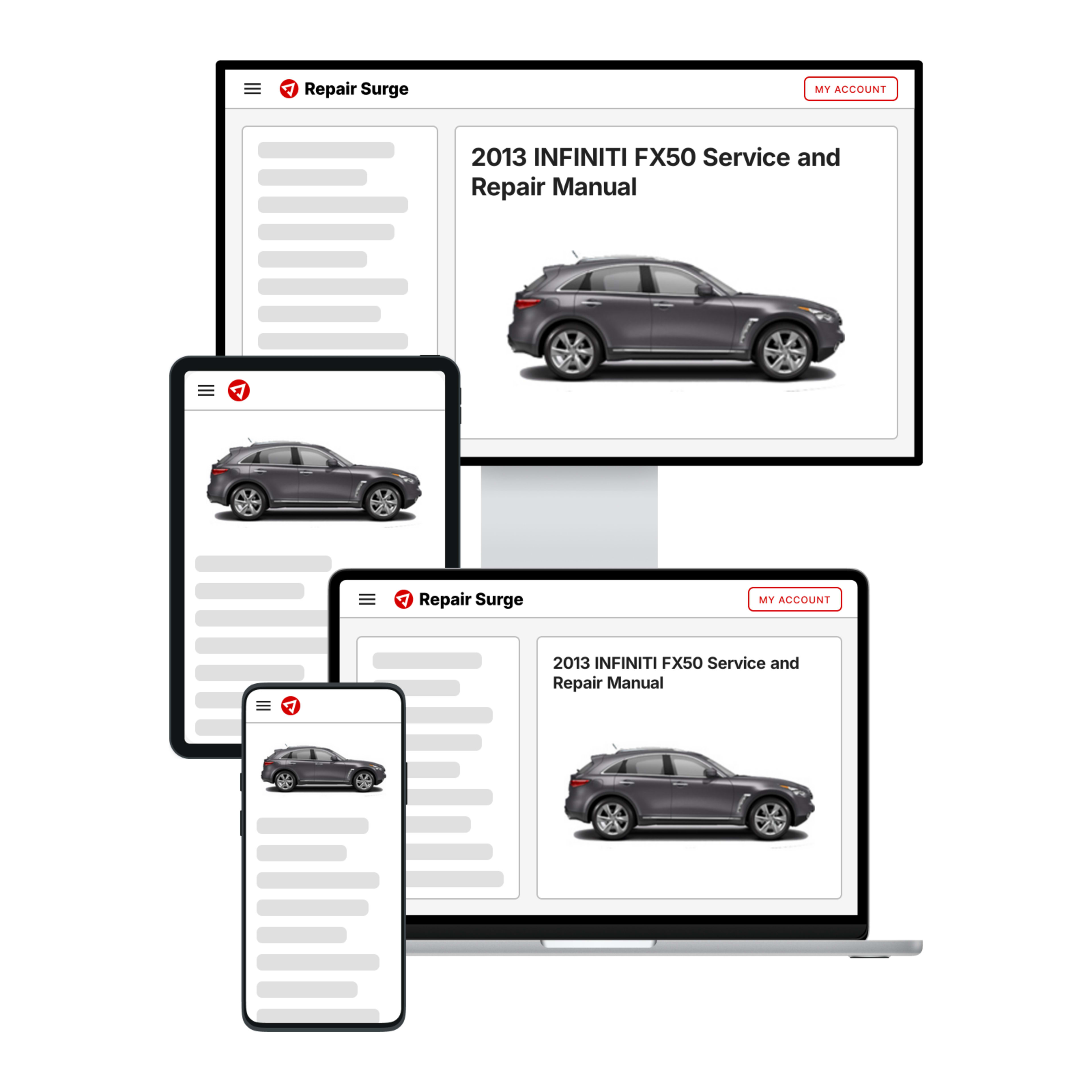 2013 INFINITI FX50 service and repair manual hero image