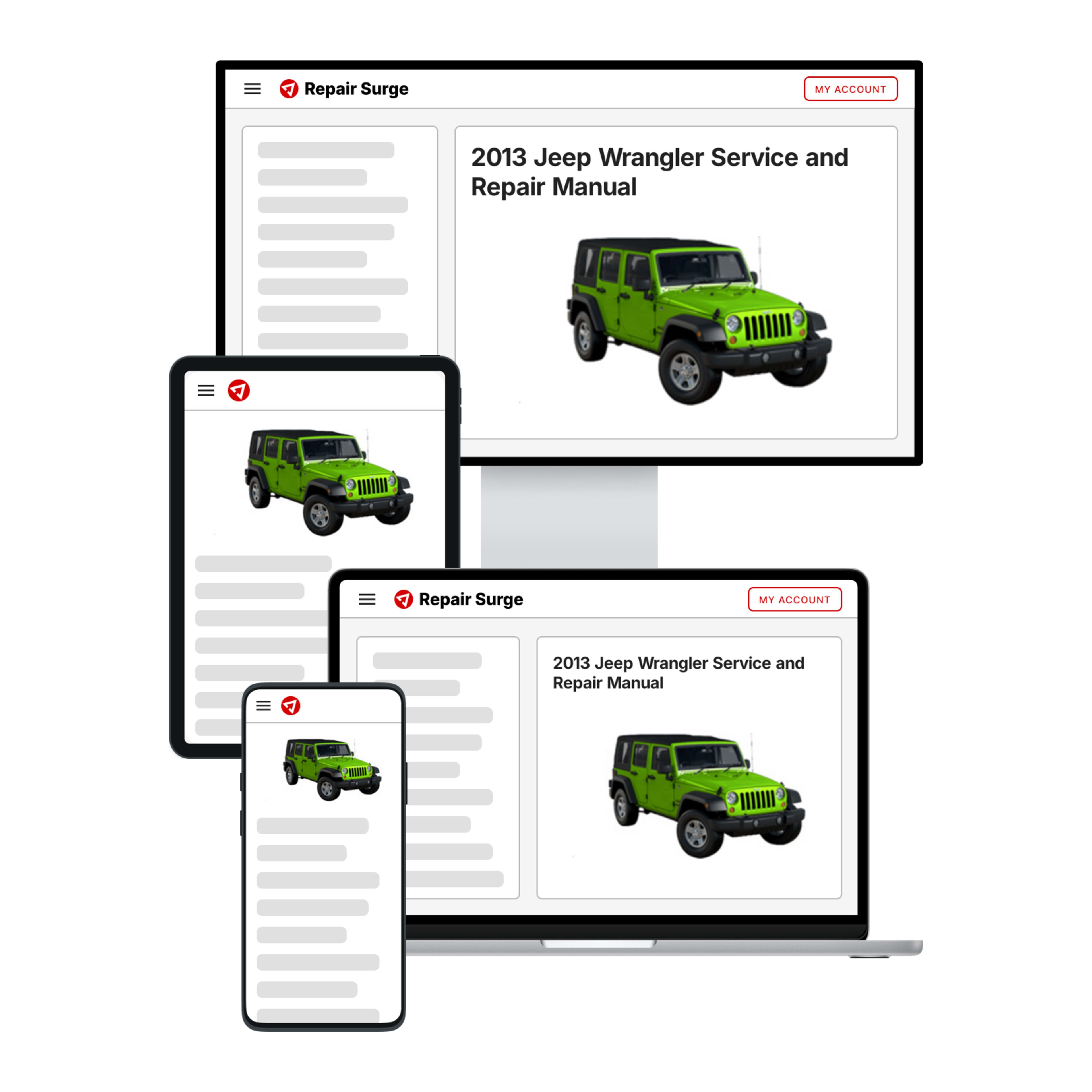 2013 Jeep Wrangler service and repair manual hero image