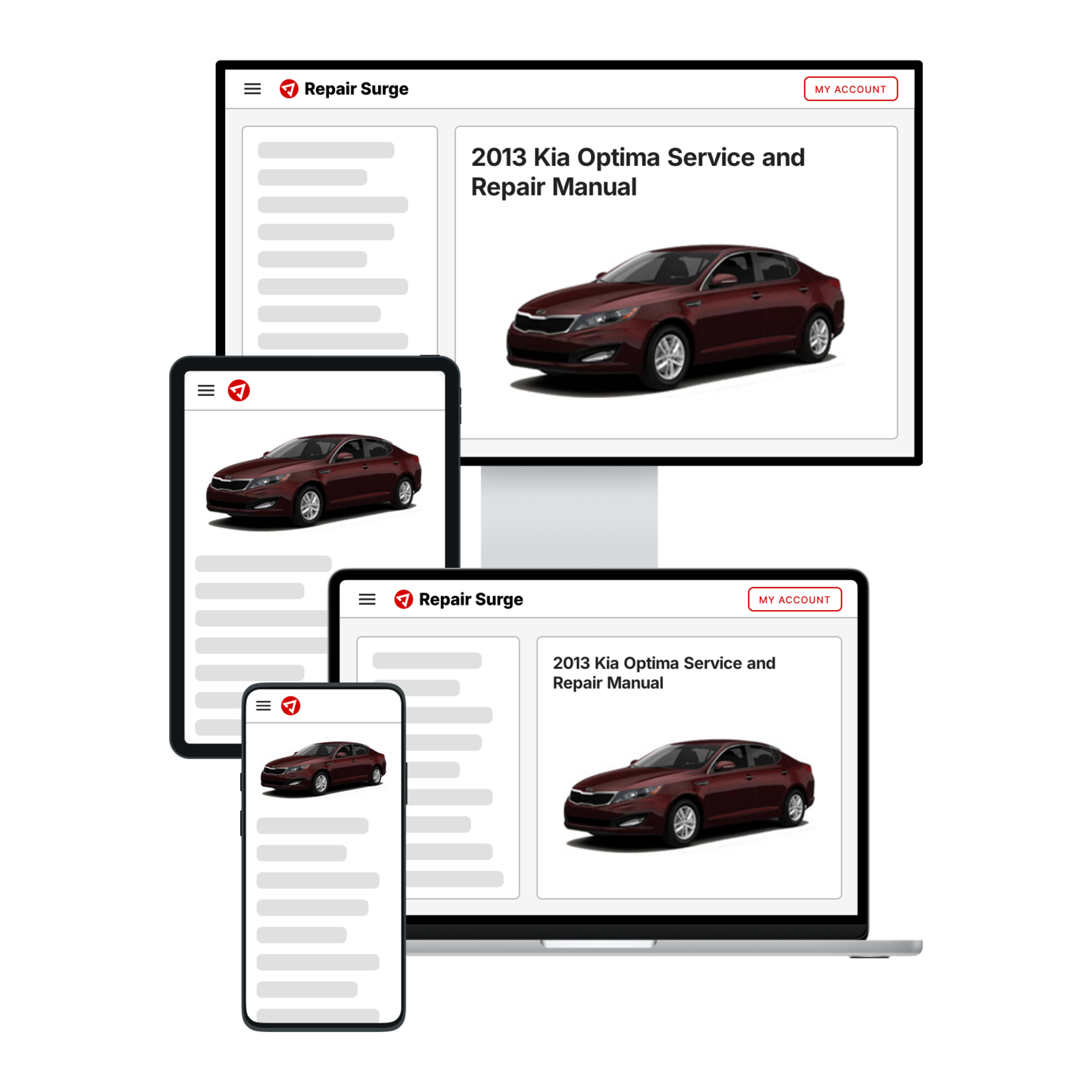 2013 Kia Optima service and repair manual hero image