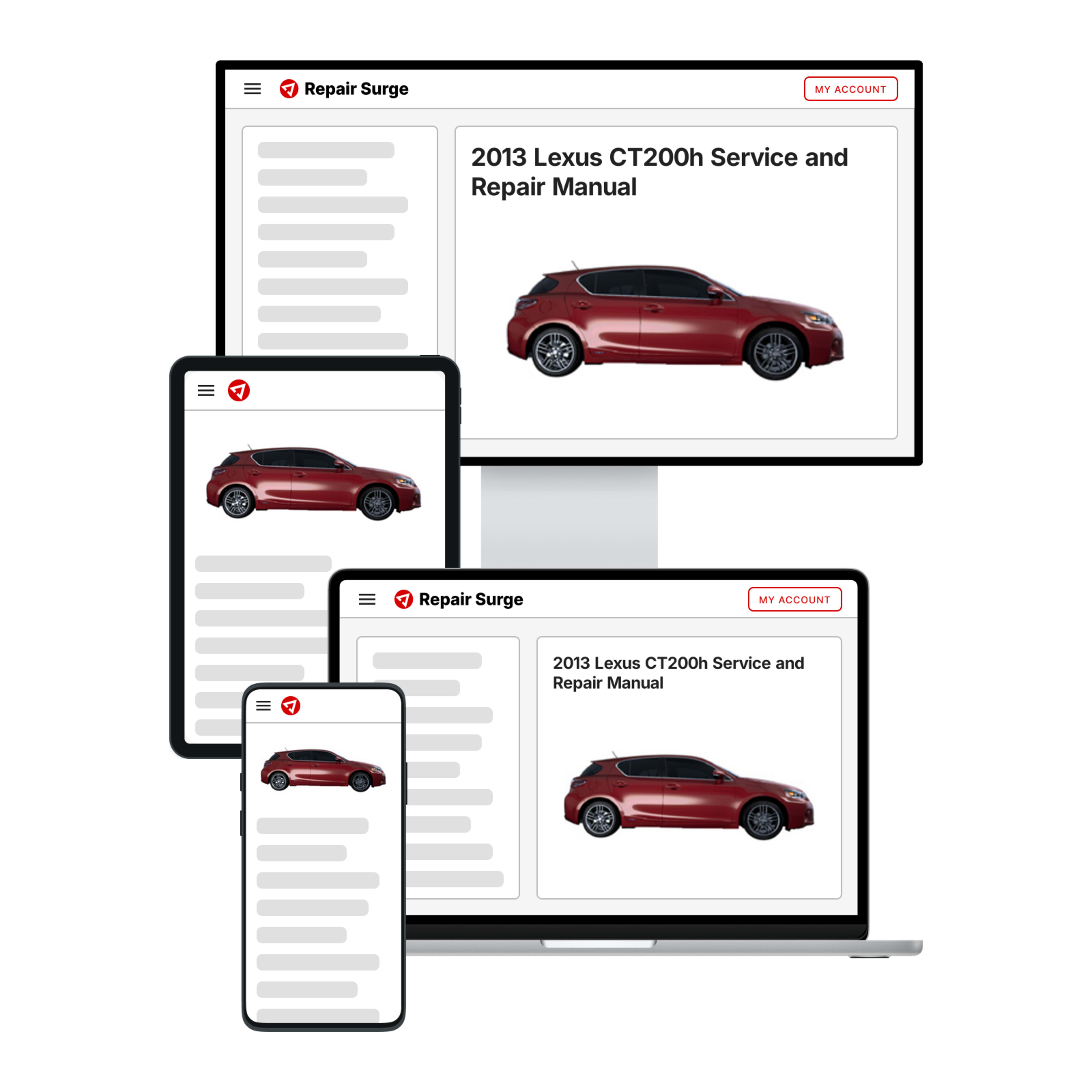 2013 Lexus CT200h service and repair manual hero image