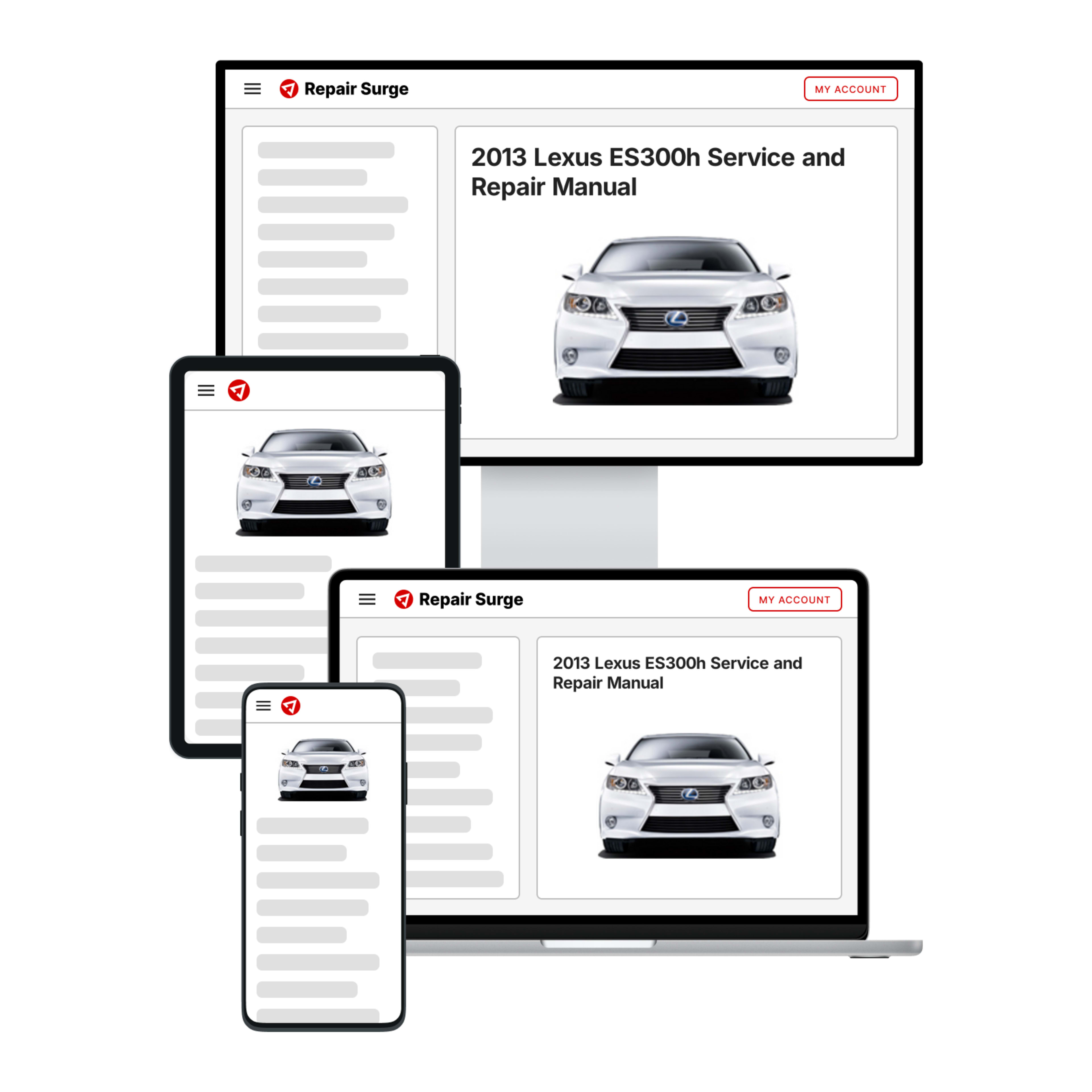 2013 Lexus ES300h service and repair manual hero image