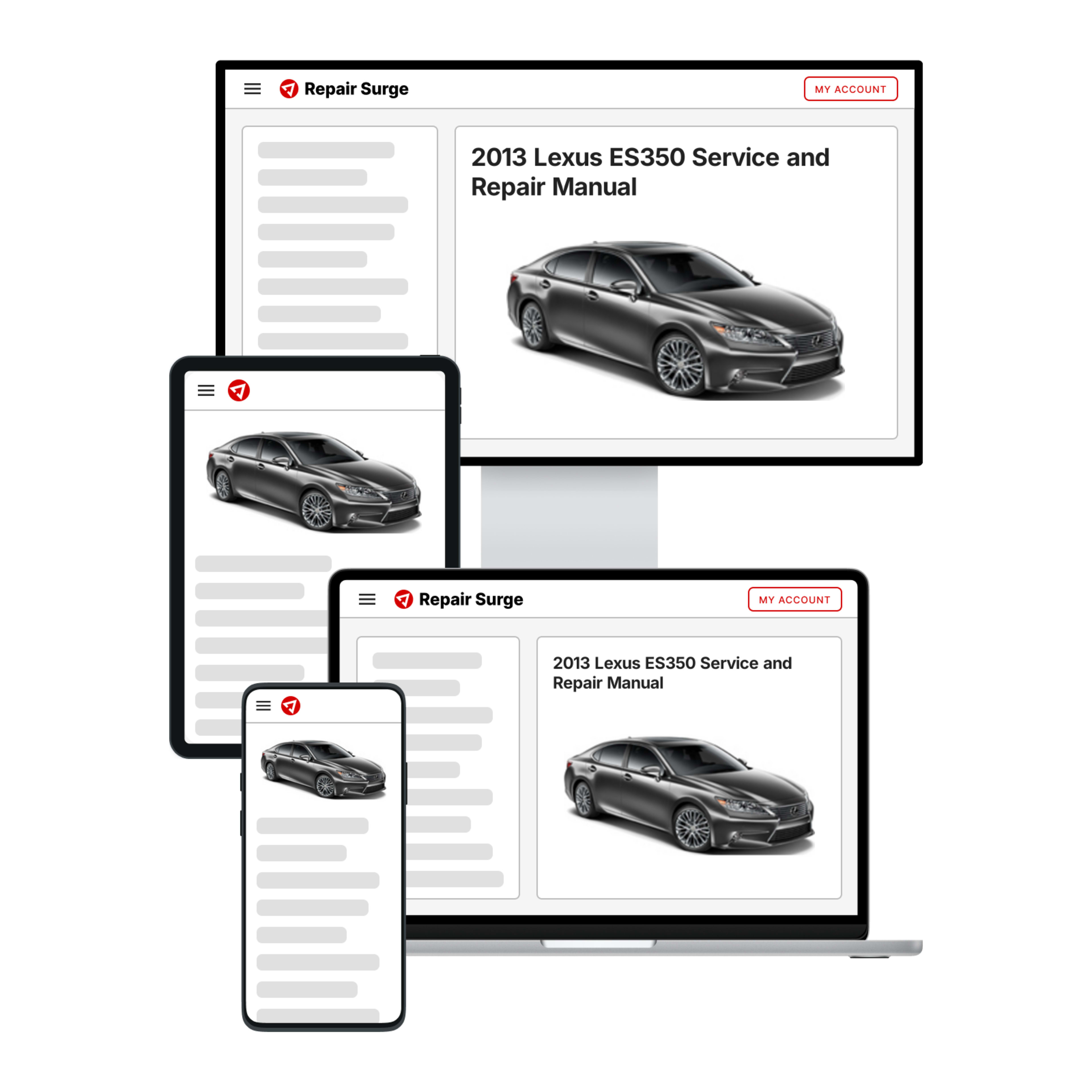 2013 Lexus ES350 service and repair manual hero image