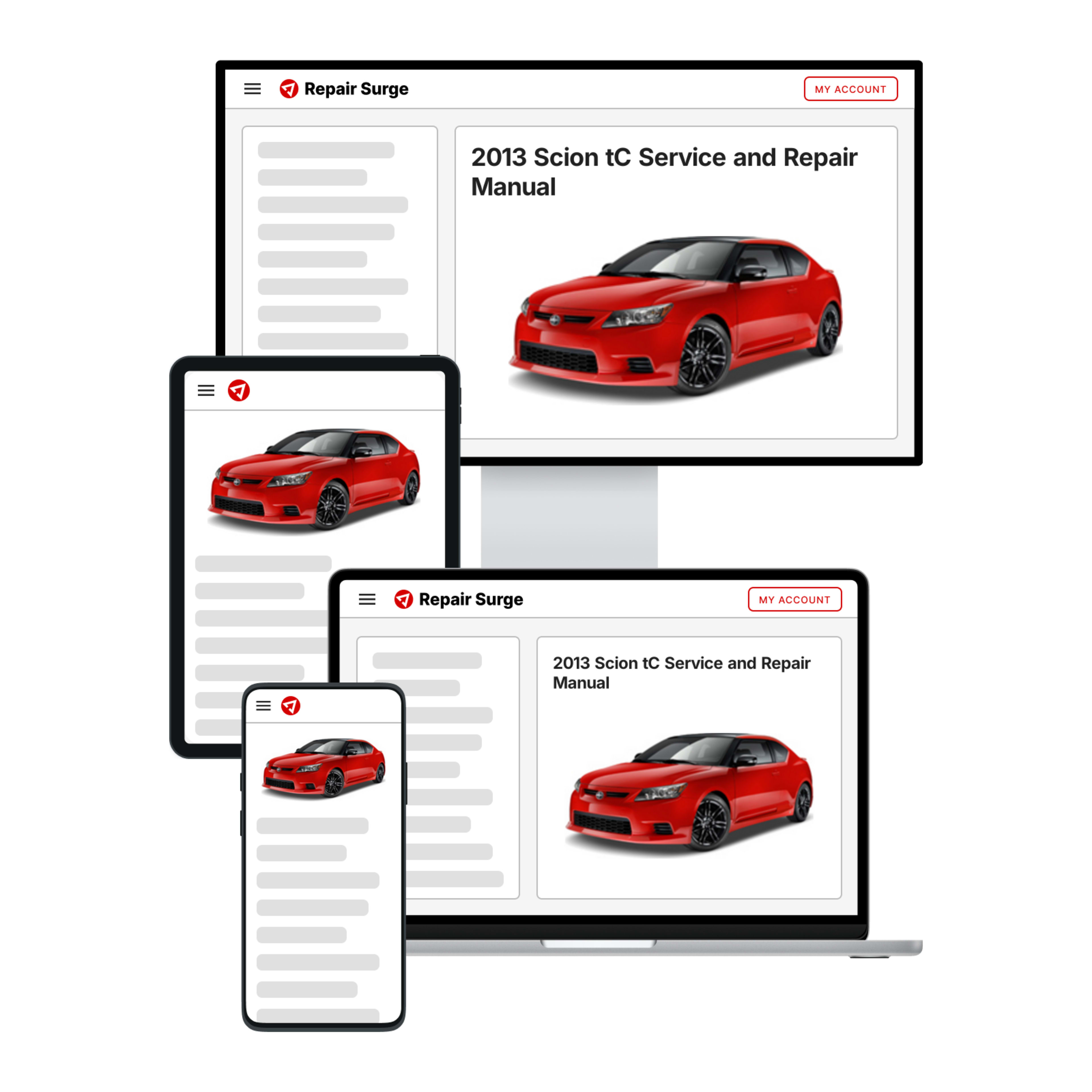 2013 Scion tC service and repair manual hero image