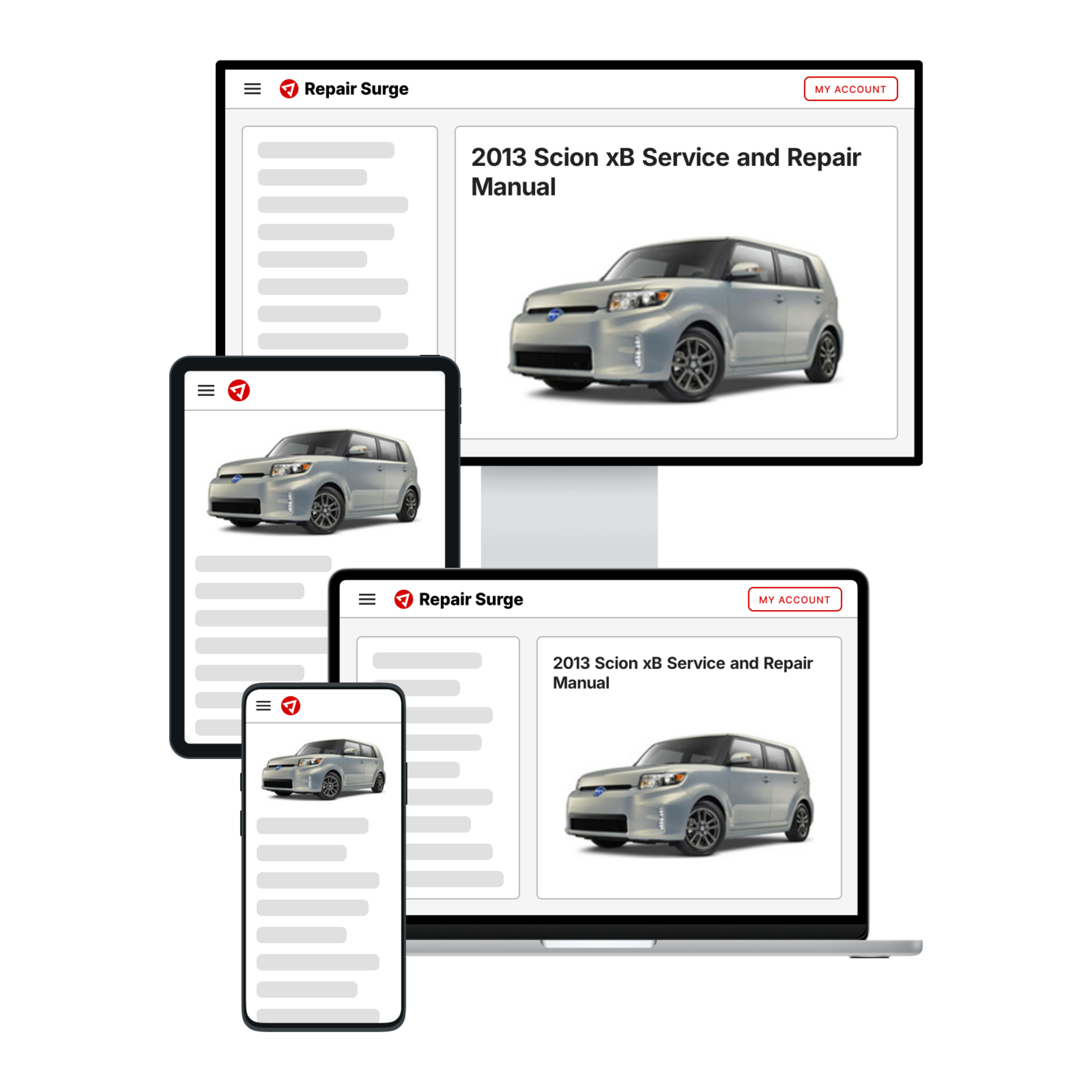 2013 Scion xB service and repair manual hero image