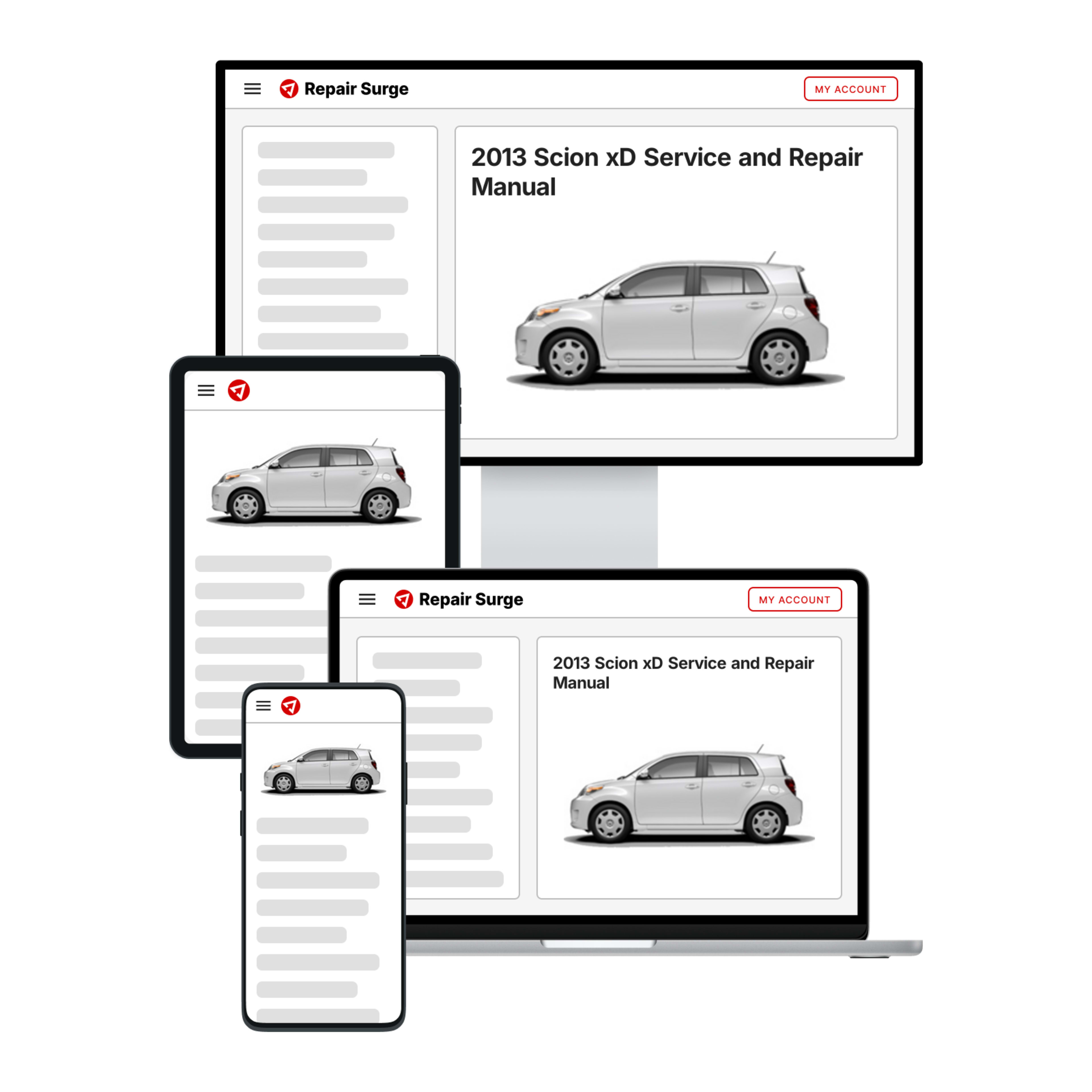 2013 Scion xD service and repair manual hero image