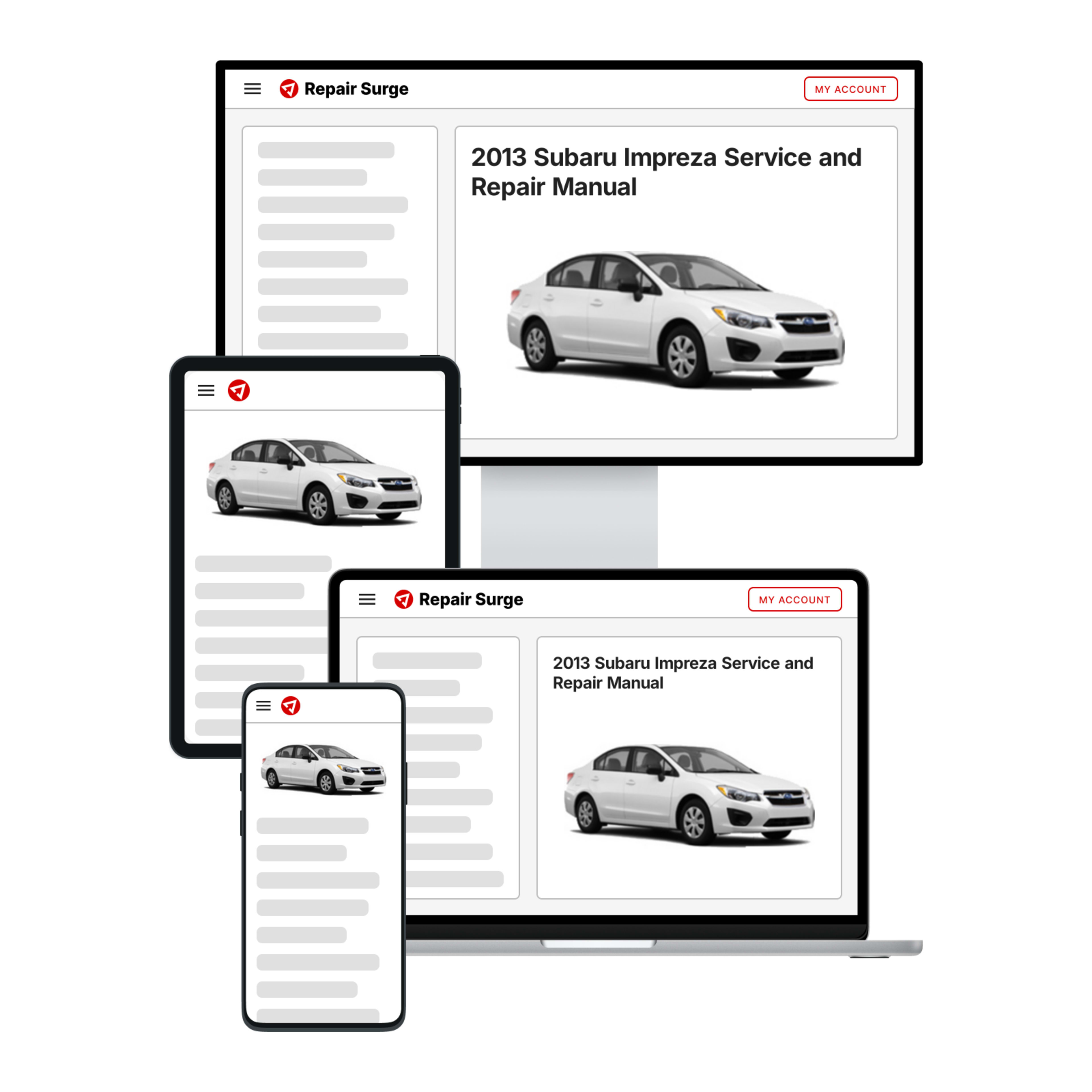 2013 Subaru Impreza service and repair manual hero image