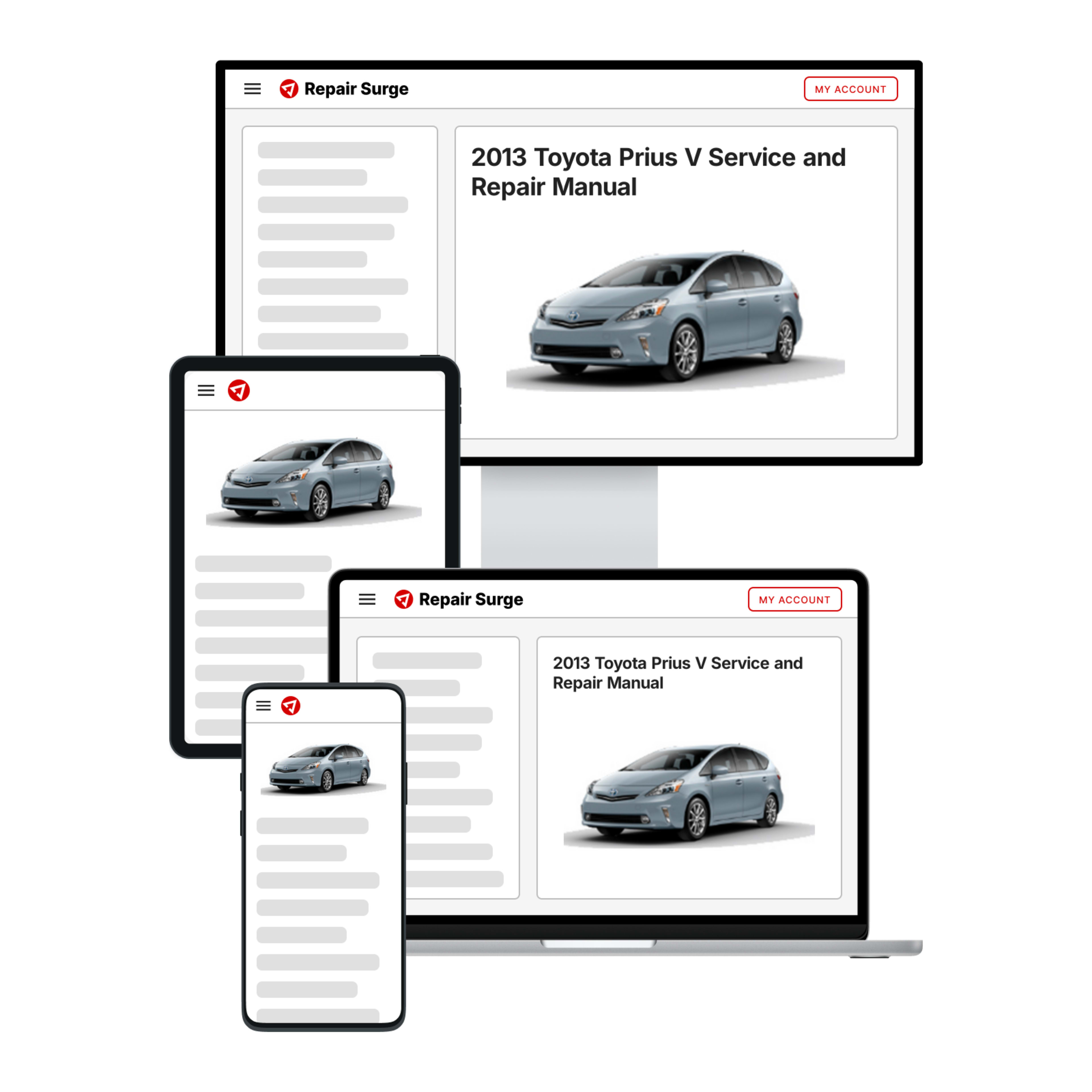 2013 Toyota Prius V service and repair manual hero image