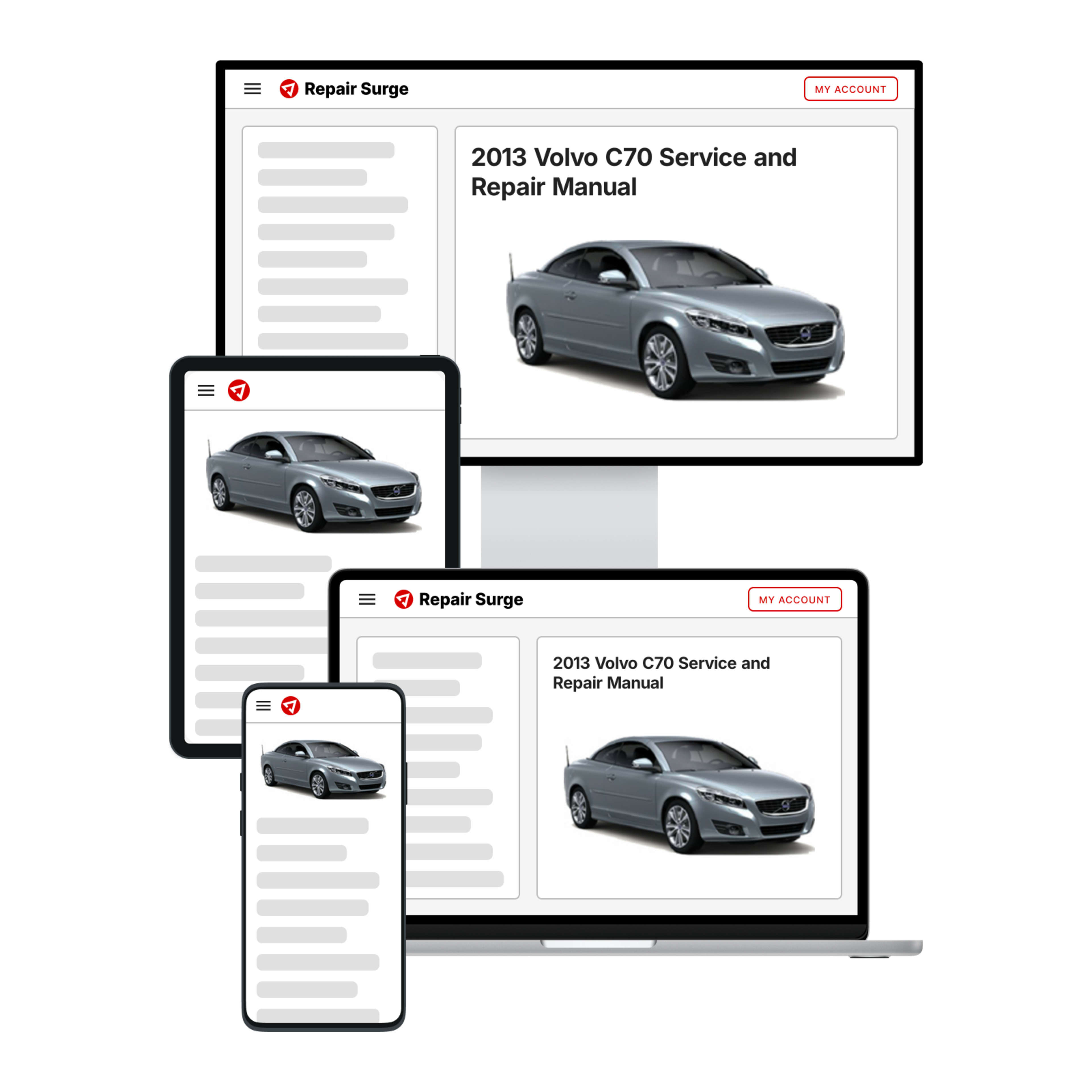 2013 Volvo C70 service and repair manual hero image