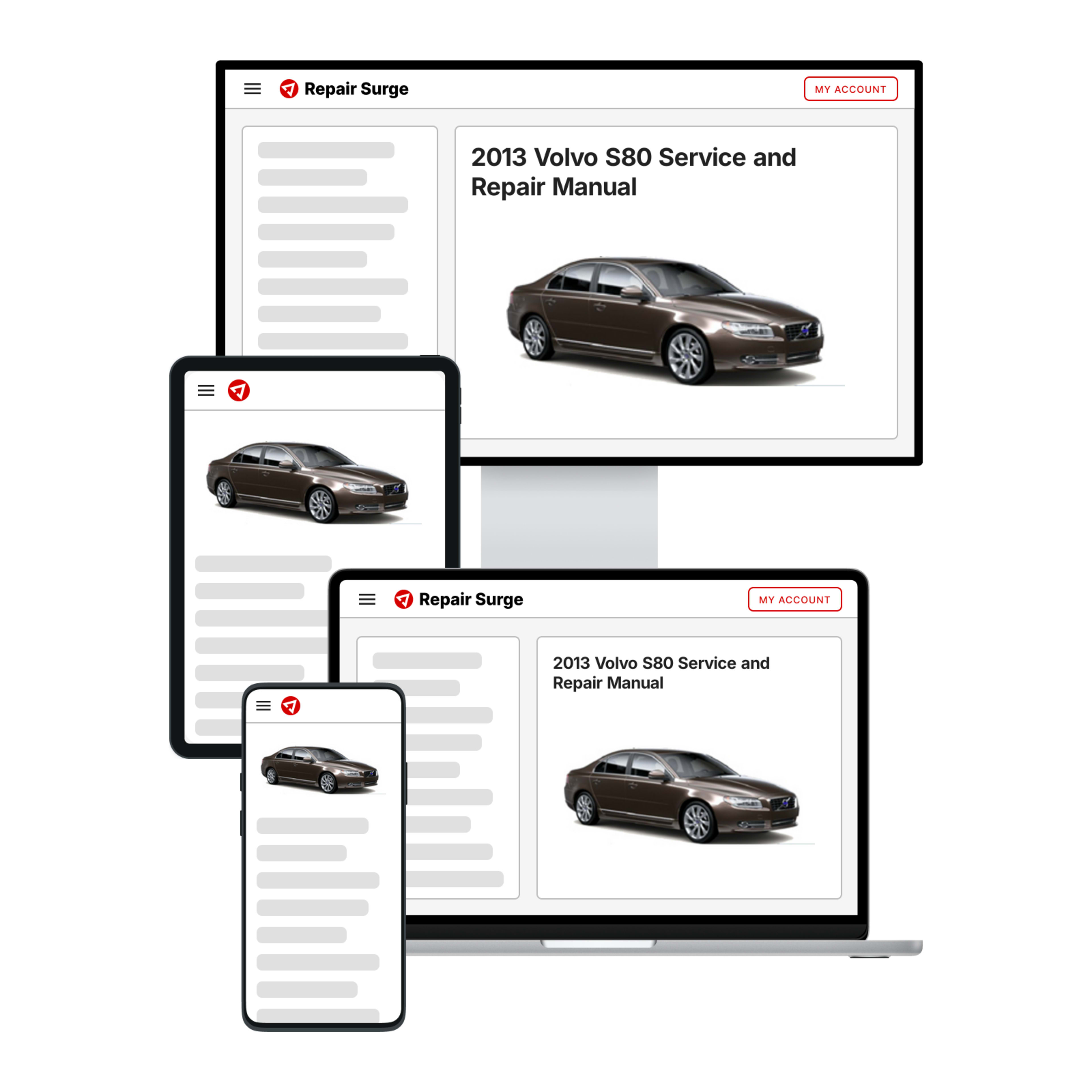 2013 Volvo S80 service and repair manual hero image