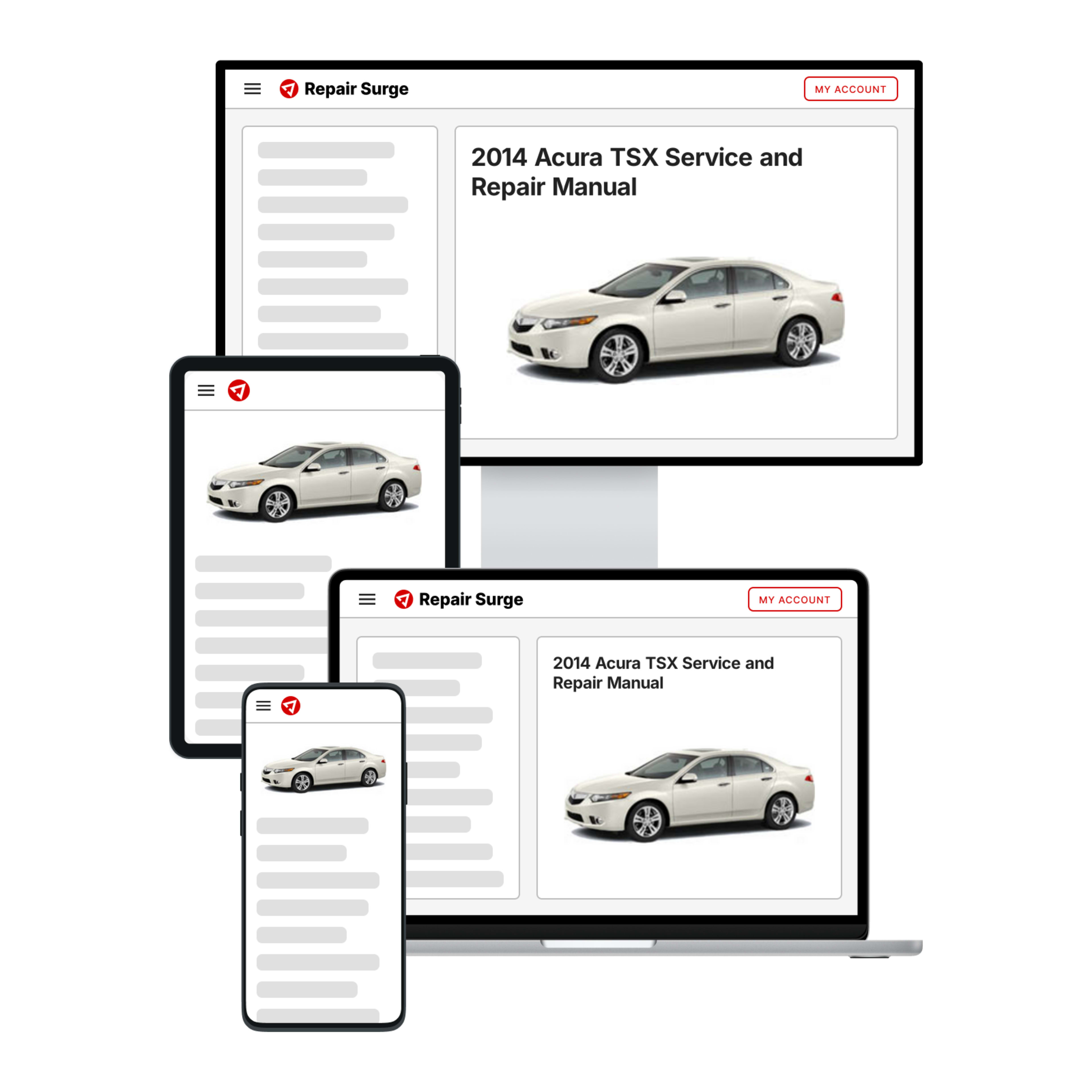 2014 Acura TSX service and repair manual hero image