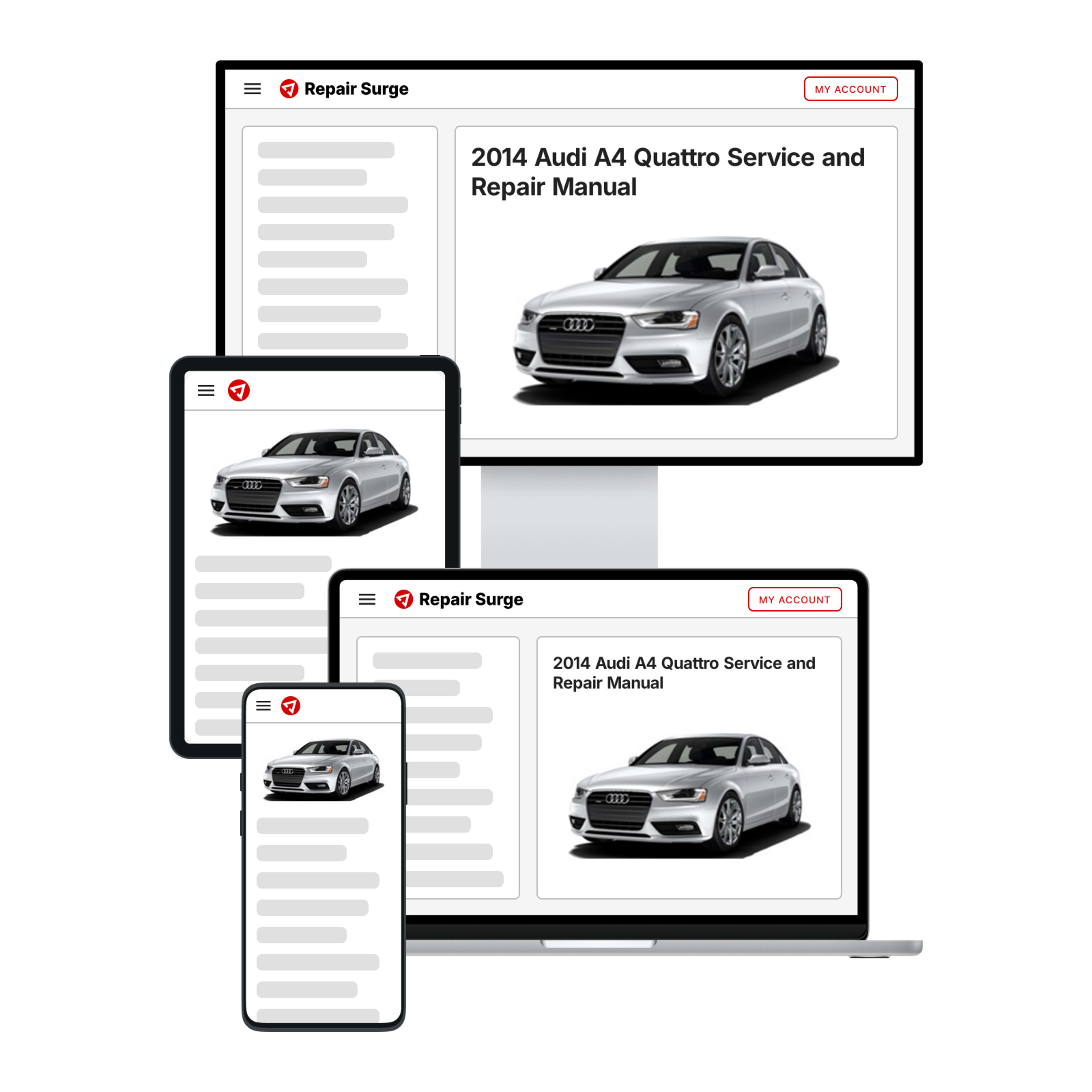 2014 Audi A4 Quattro service and repair manual hero image