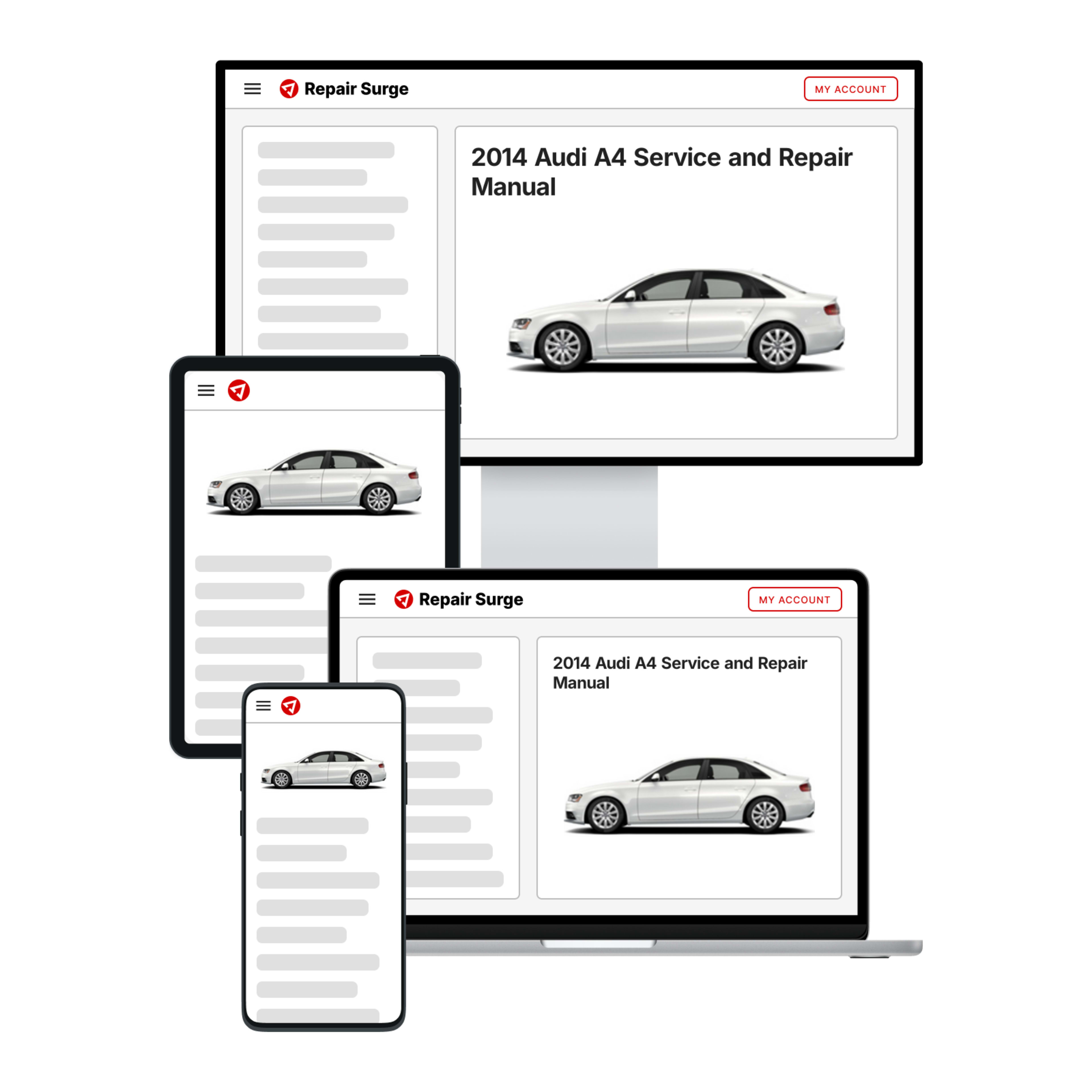 2014 Audi A4 service and repair manual hero image