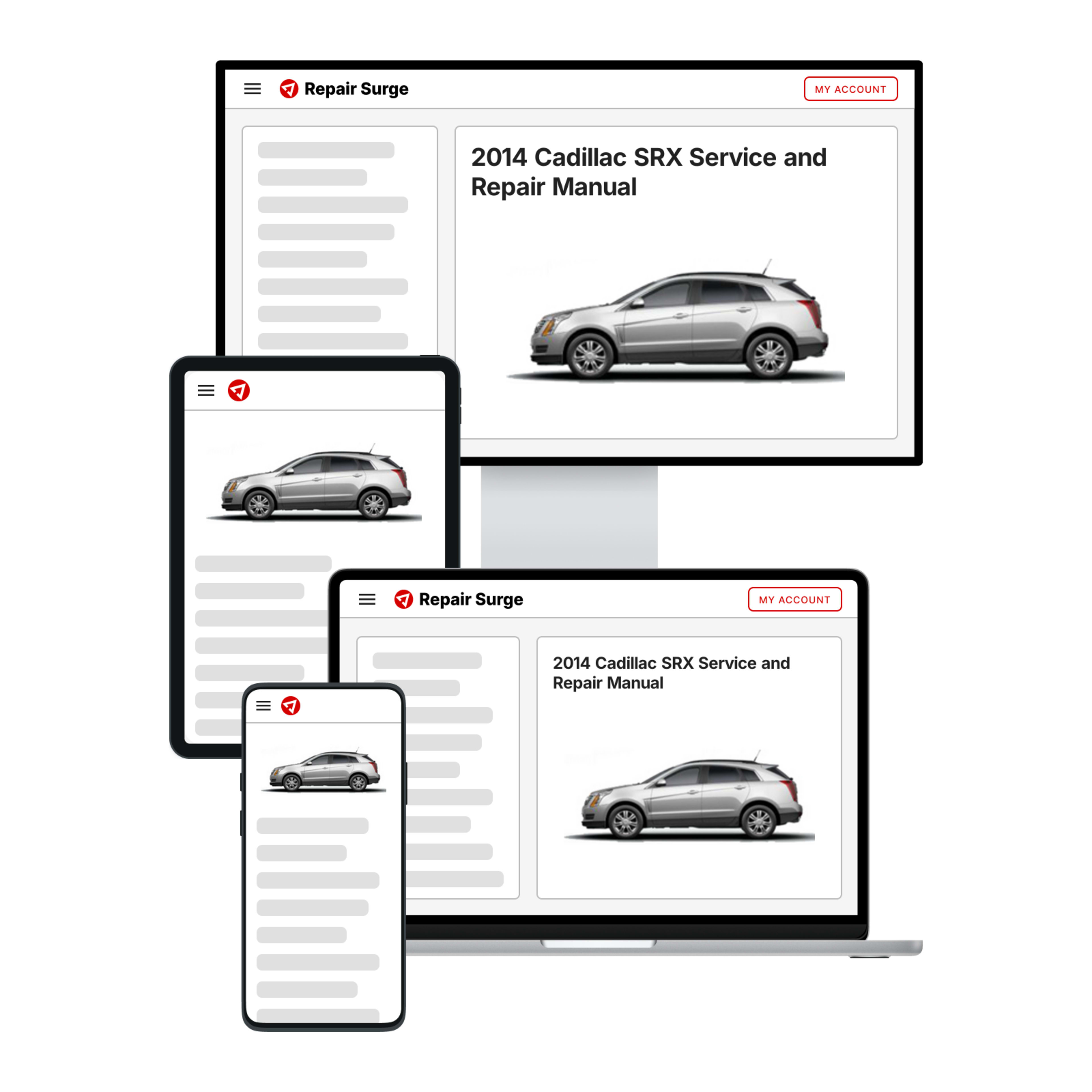2014 Cadillac SRX service and repair manual hero image
