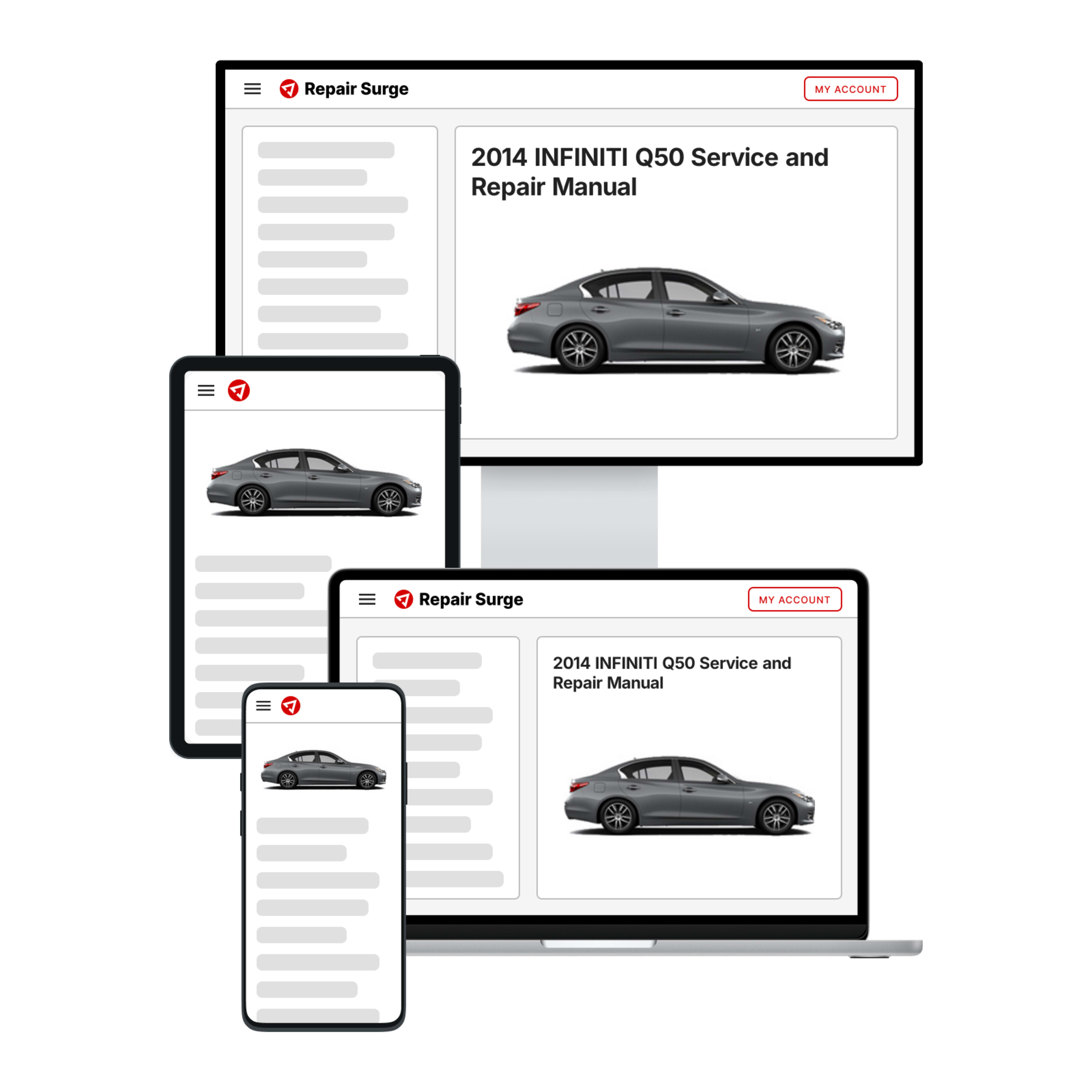 2014 INFINITI Q50 service and repair manual hero image