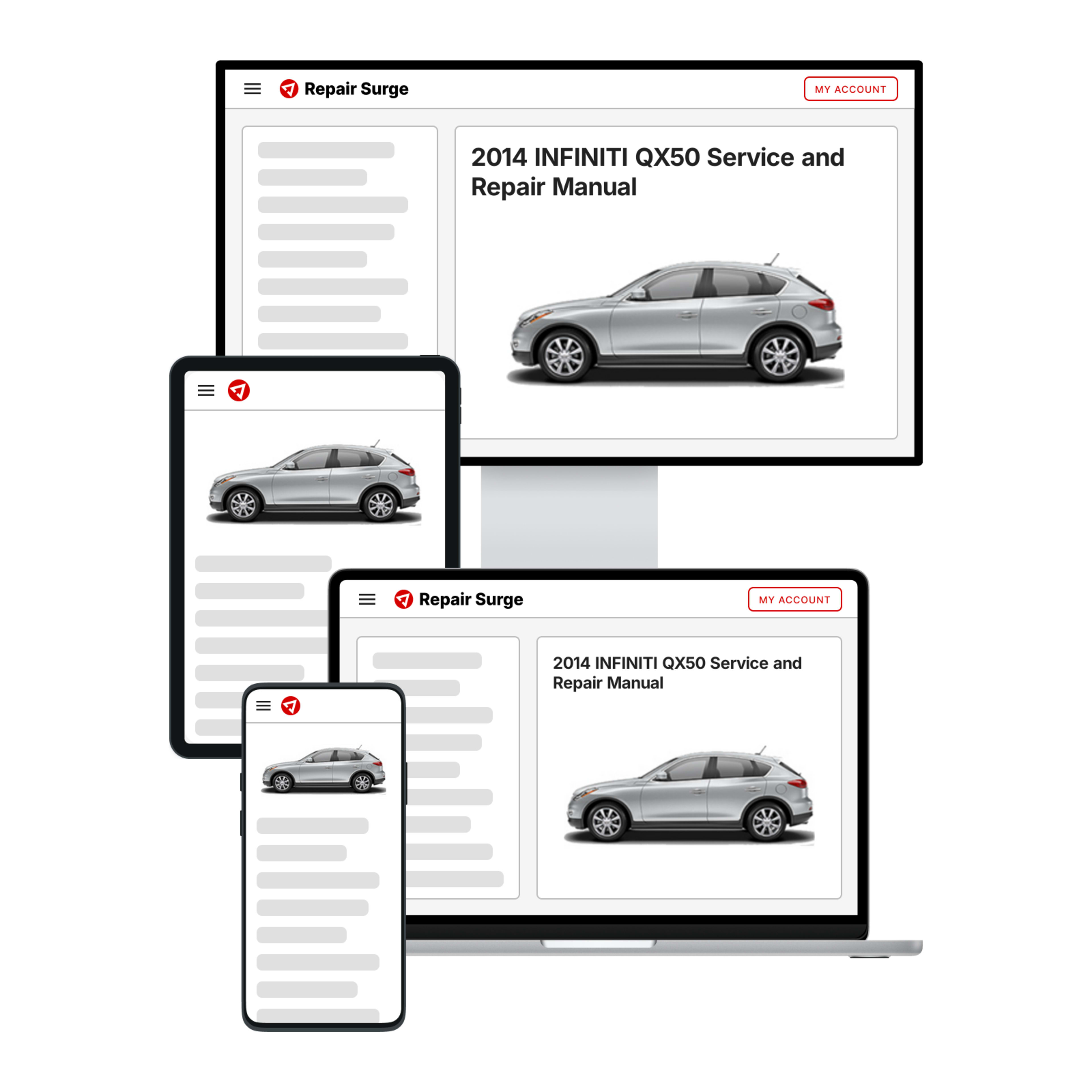 2014 INFINITI QX50 service and repair manual hero image