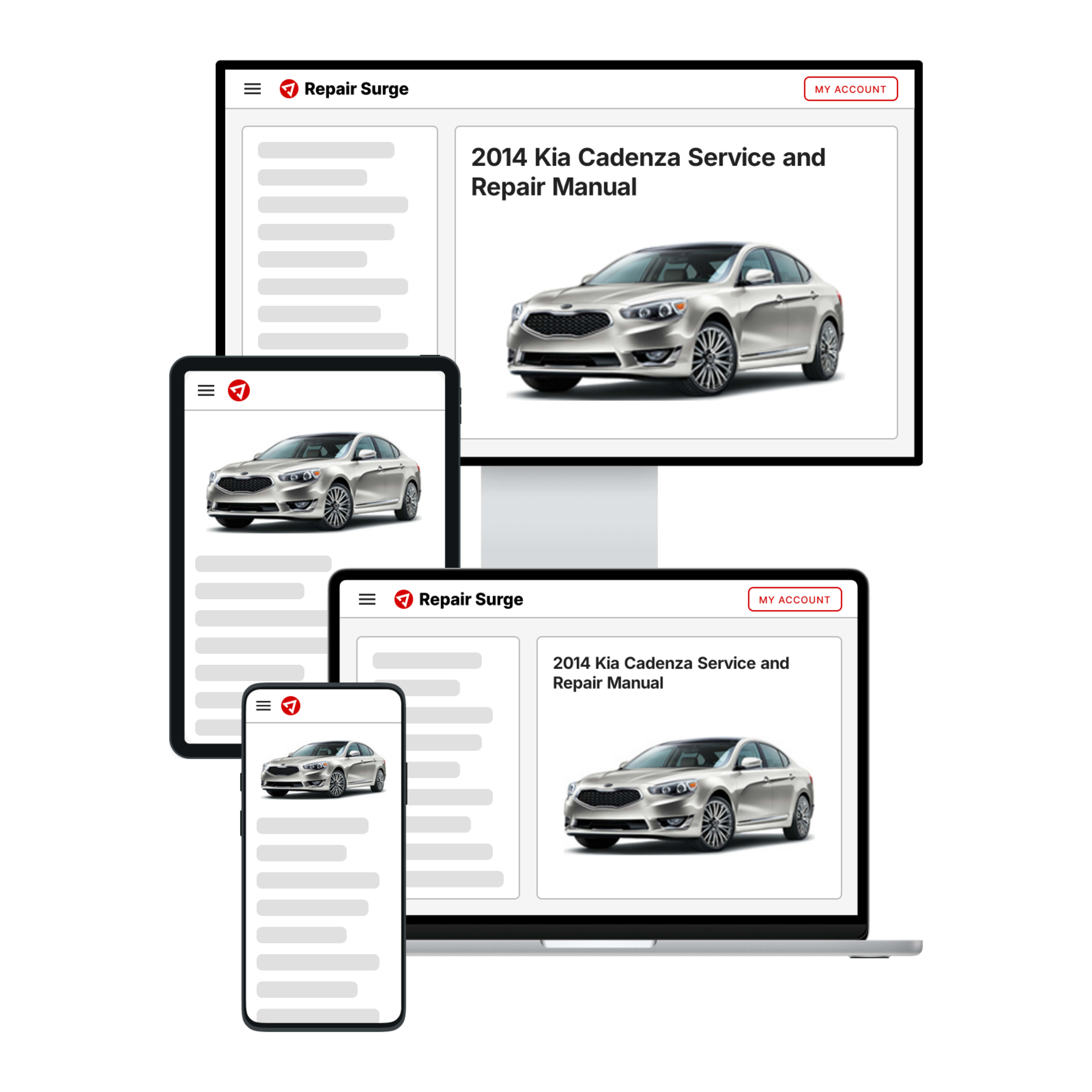 2014 Kia Cadenza service and repair manual hero image