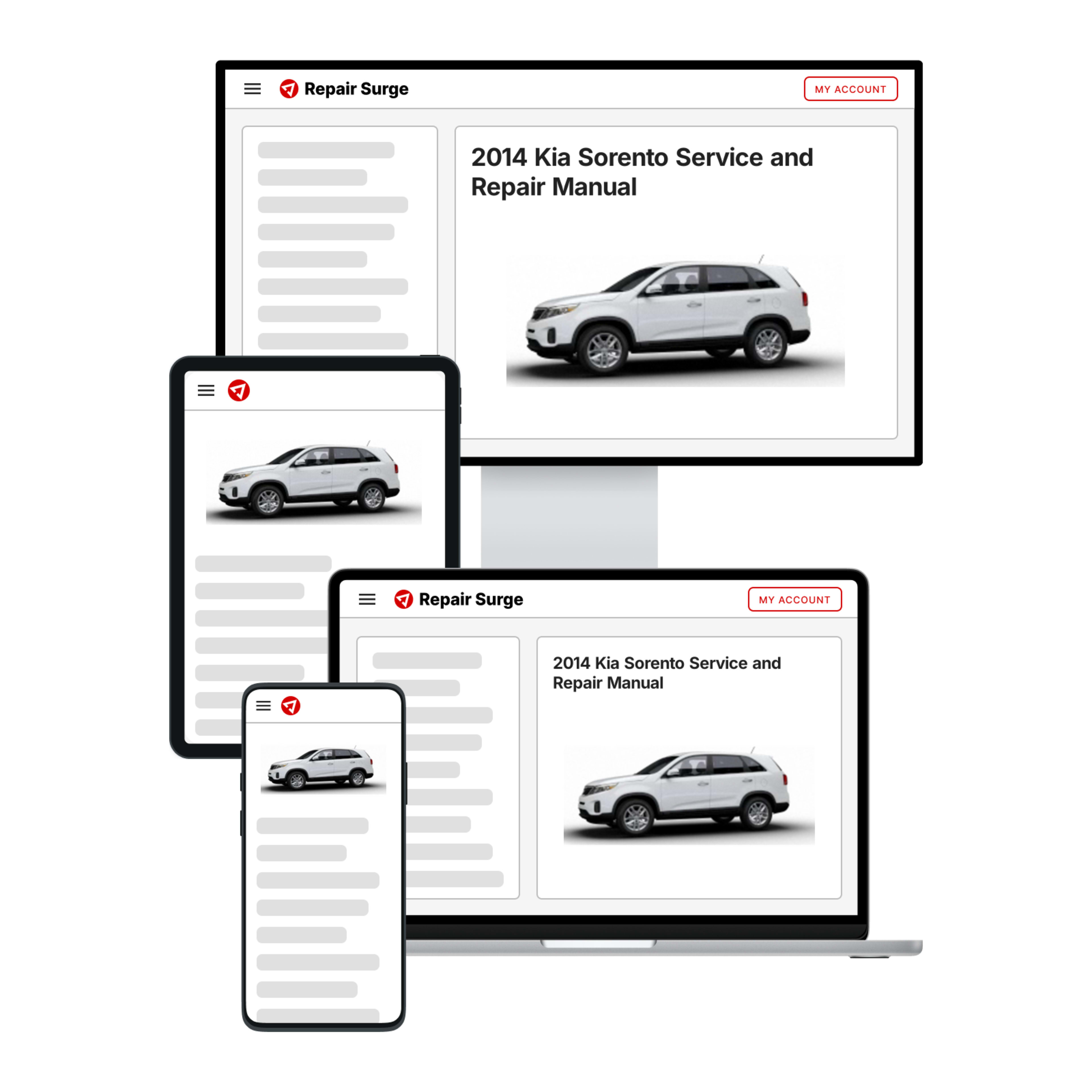 2014 Kia Sorento service and repair manual hero image