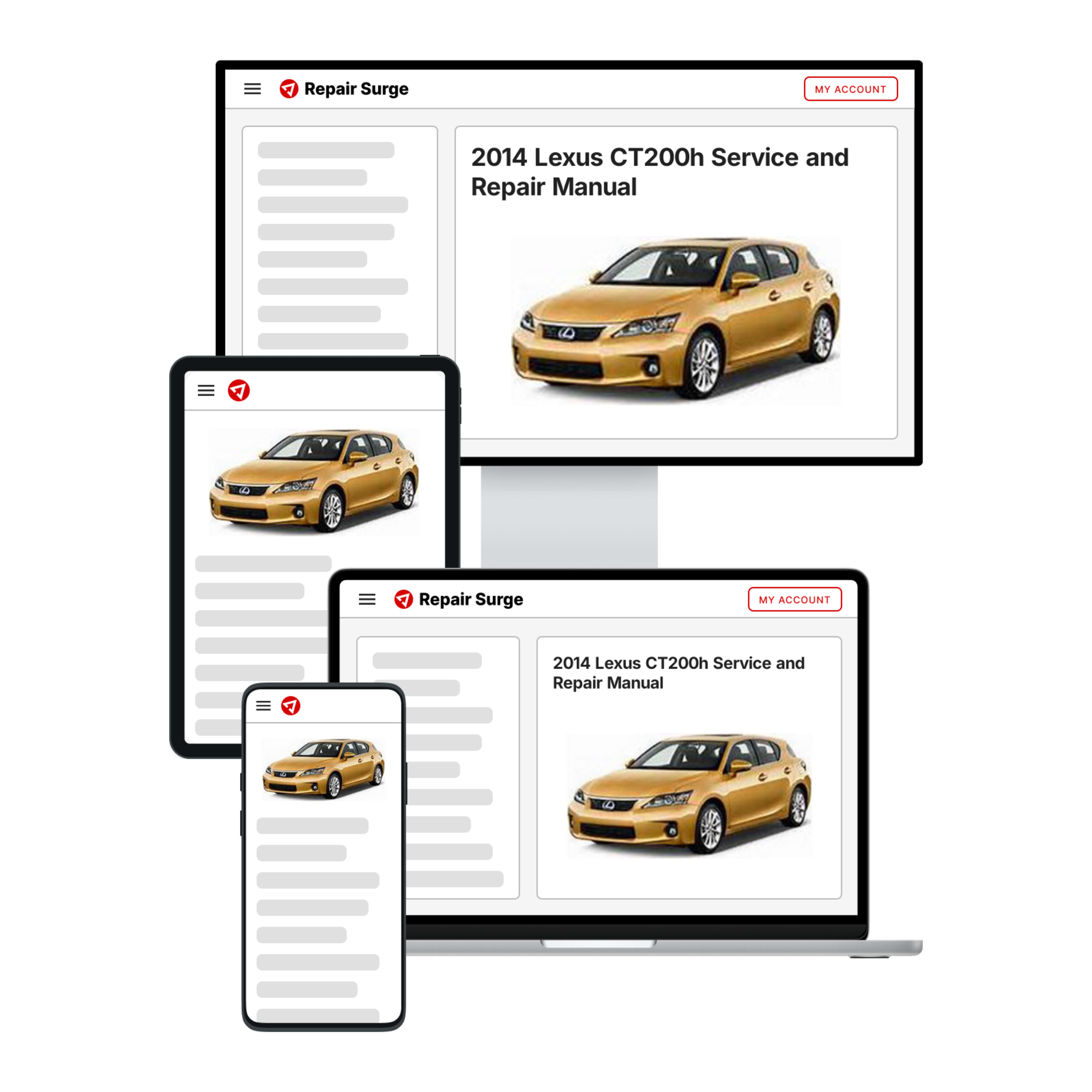 2014 Lexus CT200h service and repair manual hero image