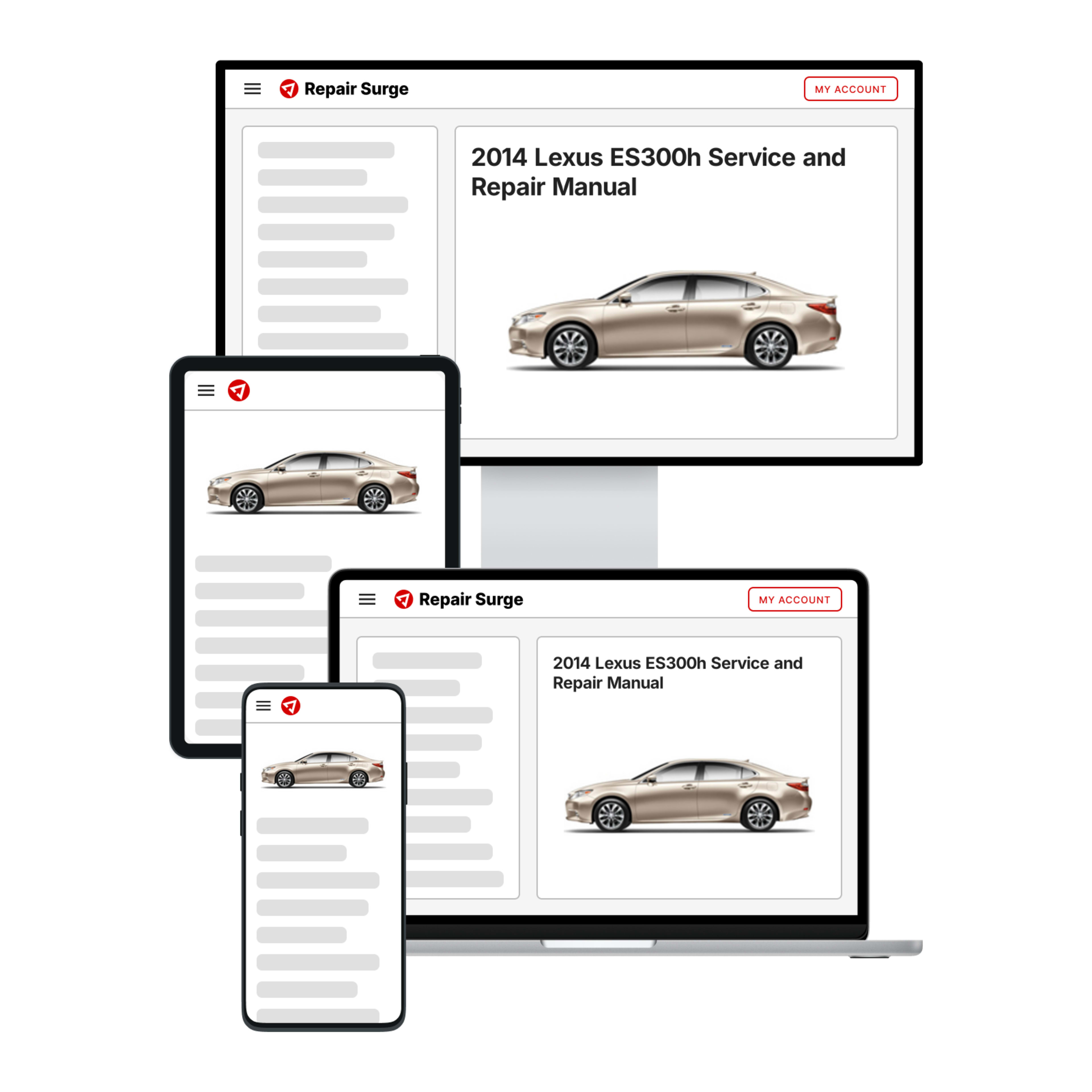 2014 Lexus ES300h service and repair manual hero image