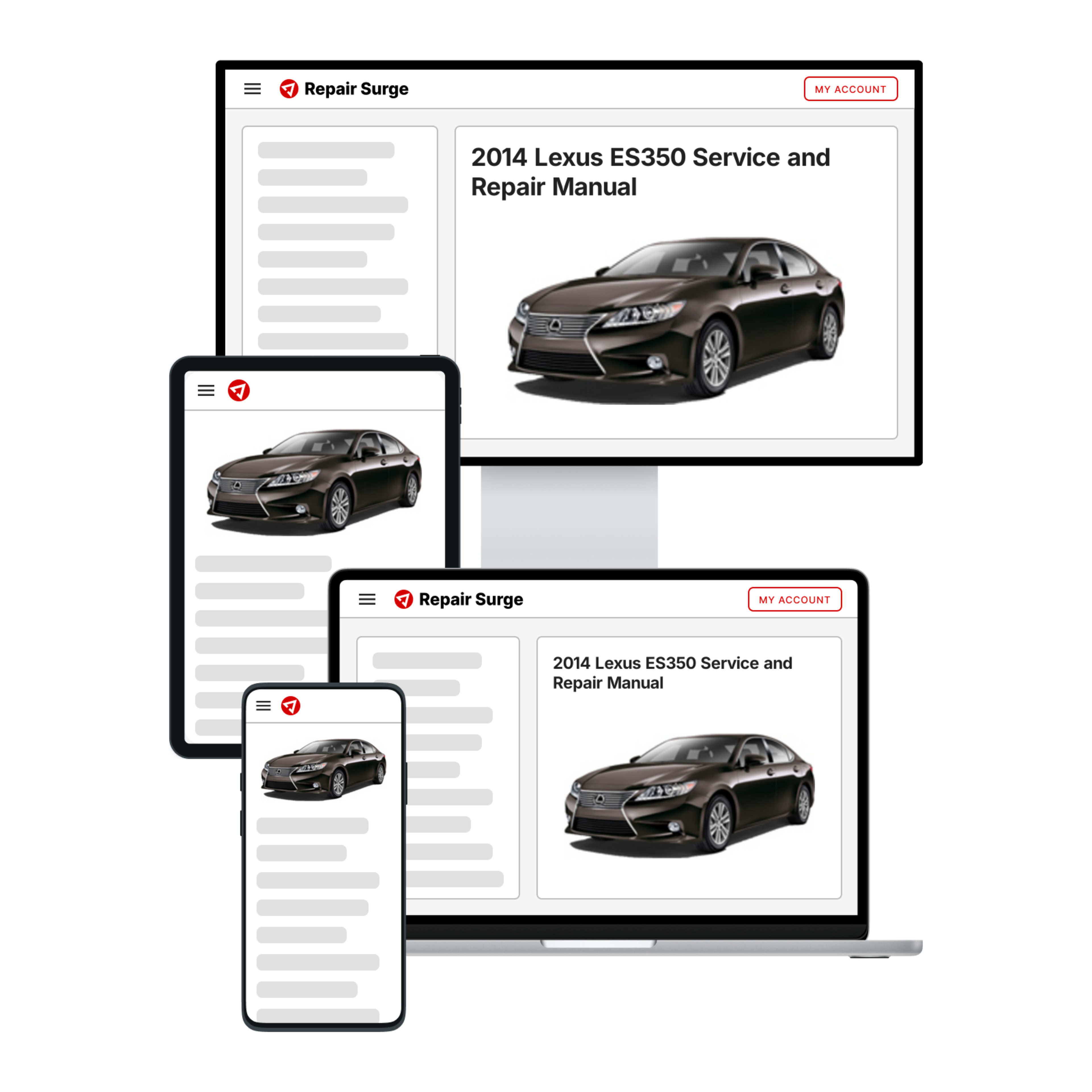 2014 Lexus ES350 service and repair manual hero image