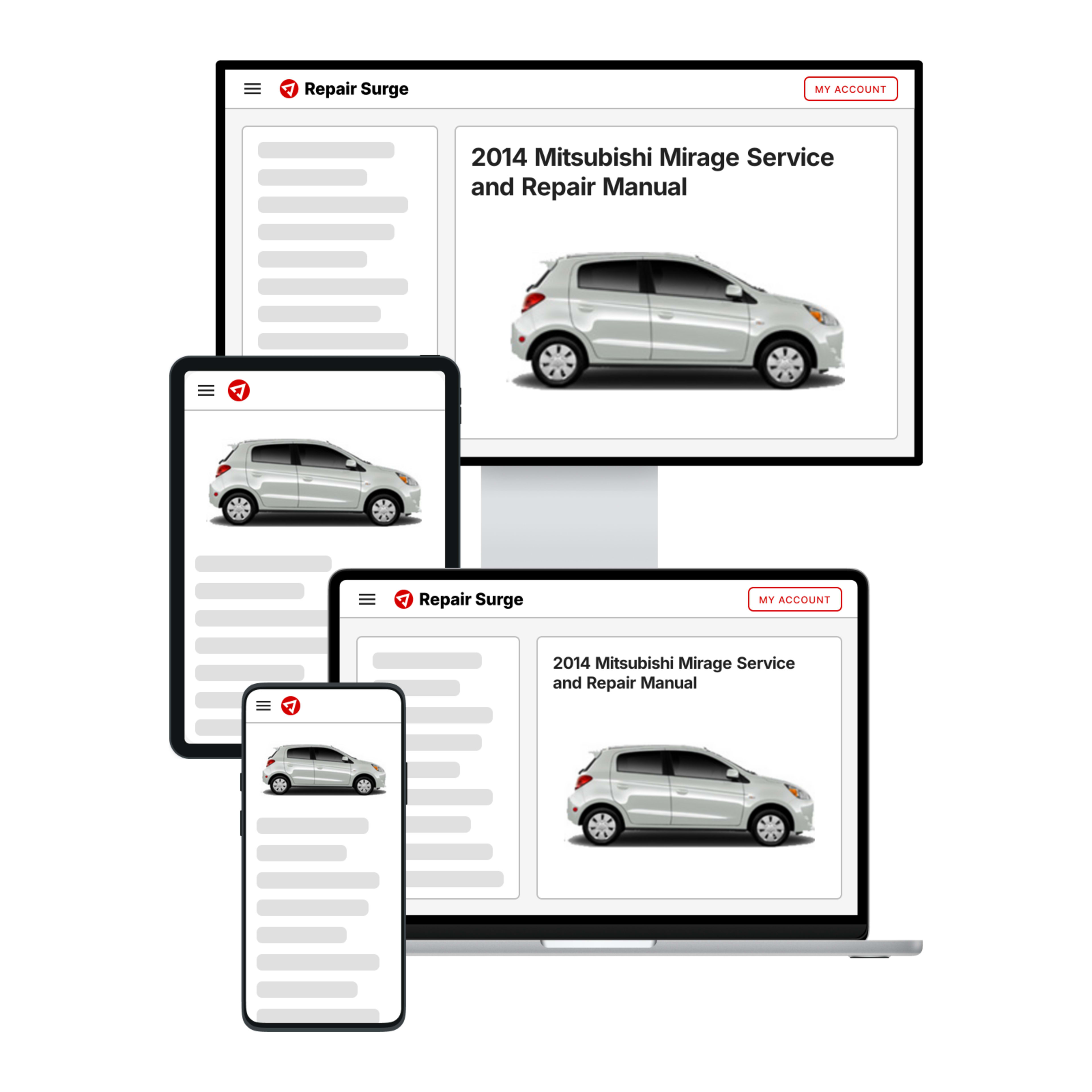 2014 Mitsubishi Mirage service and repair manual hero image