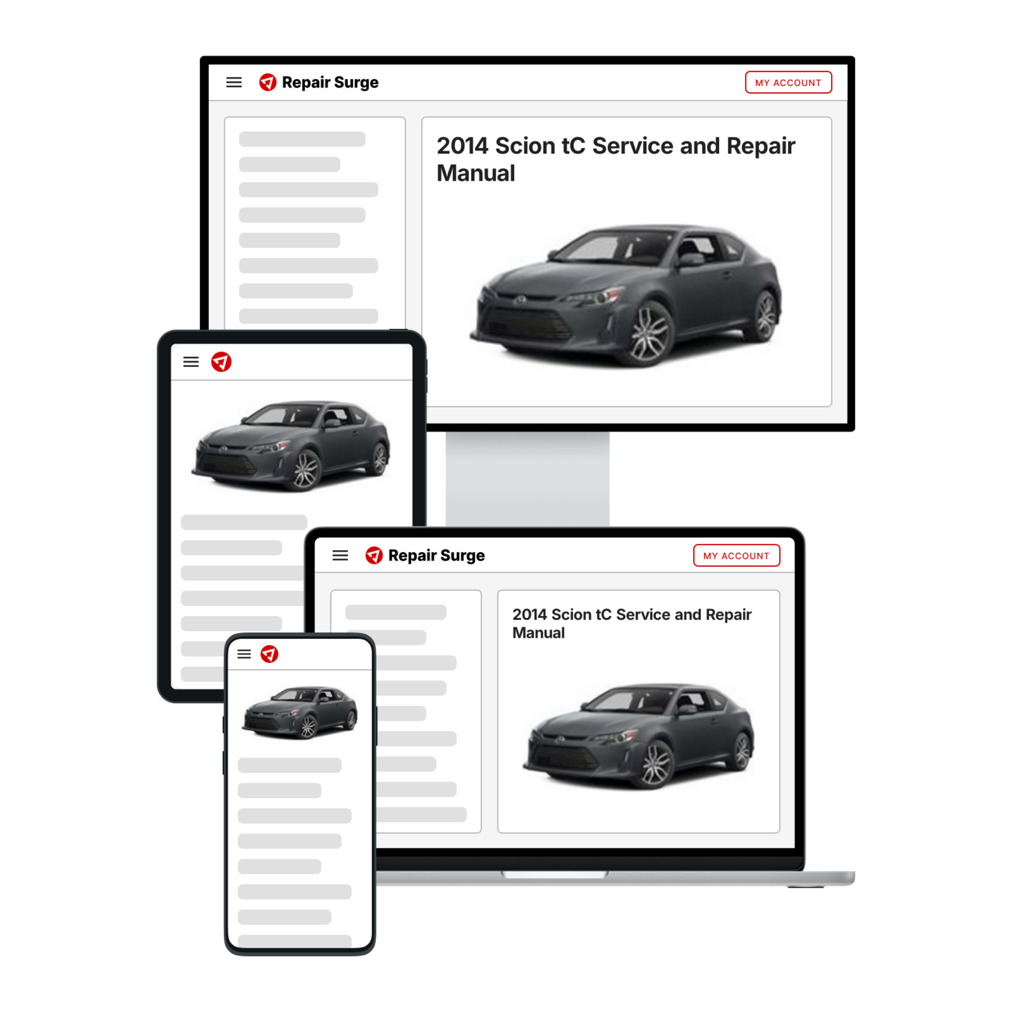 2014 Scion tC service and repair manual hero image