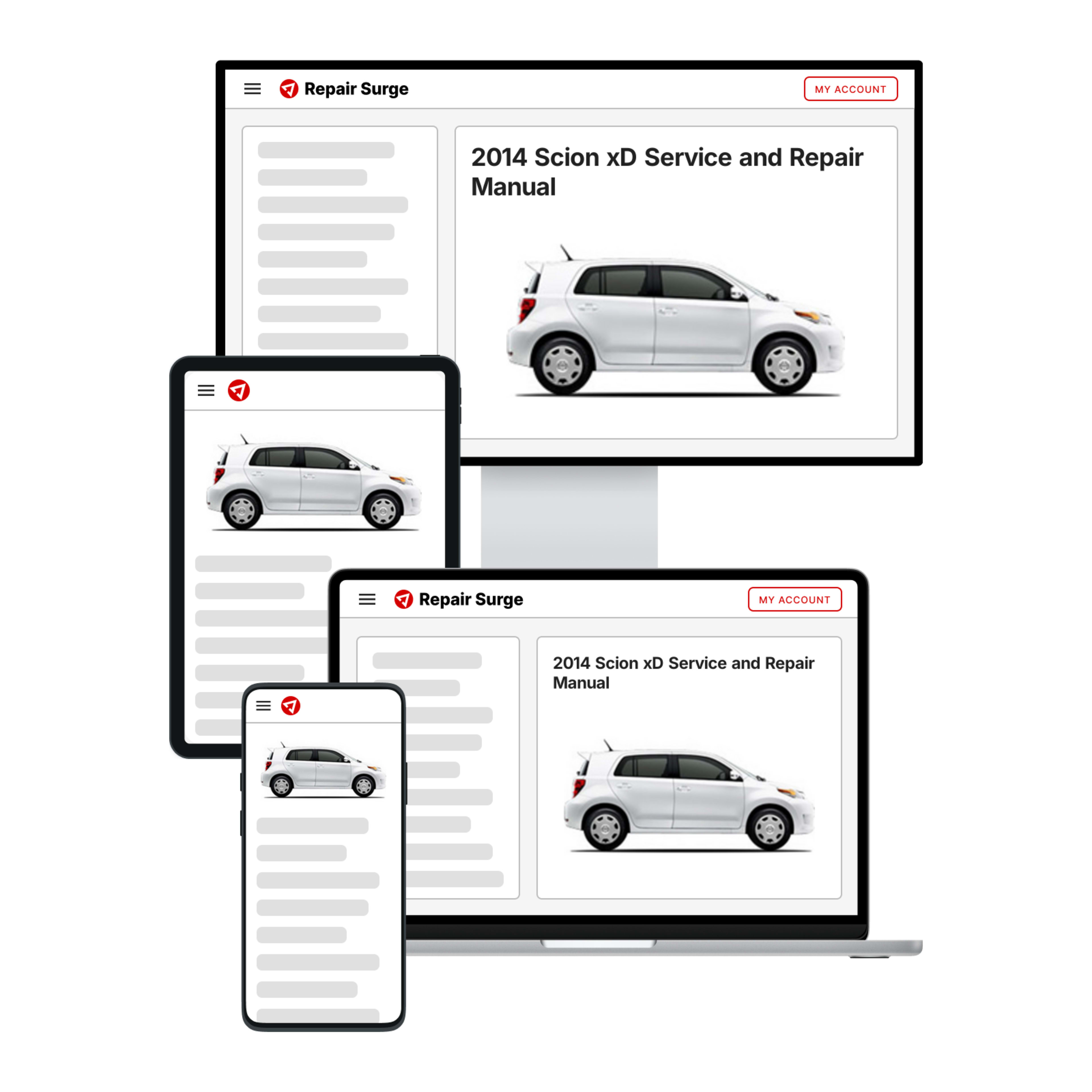 2014 Scion xD service and repair manual hero image