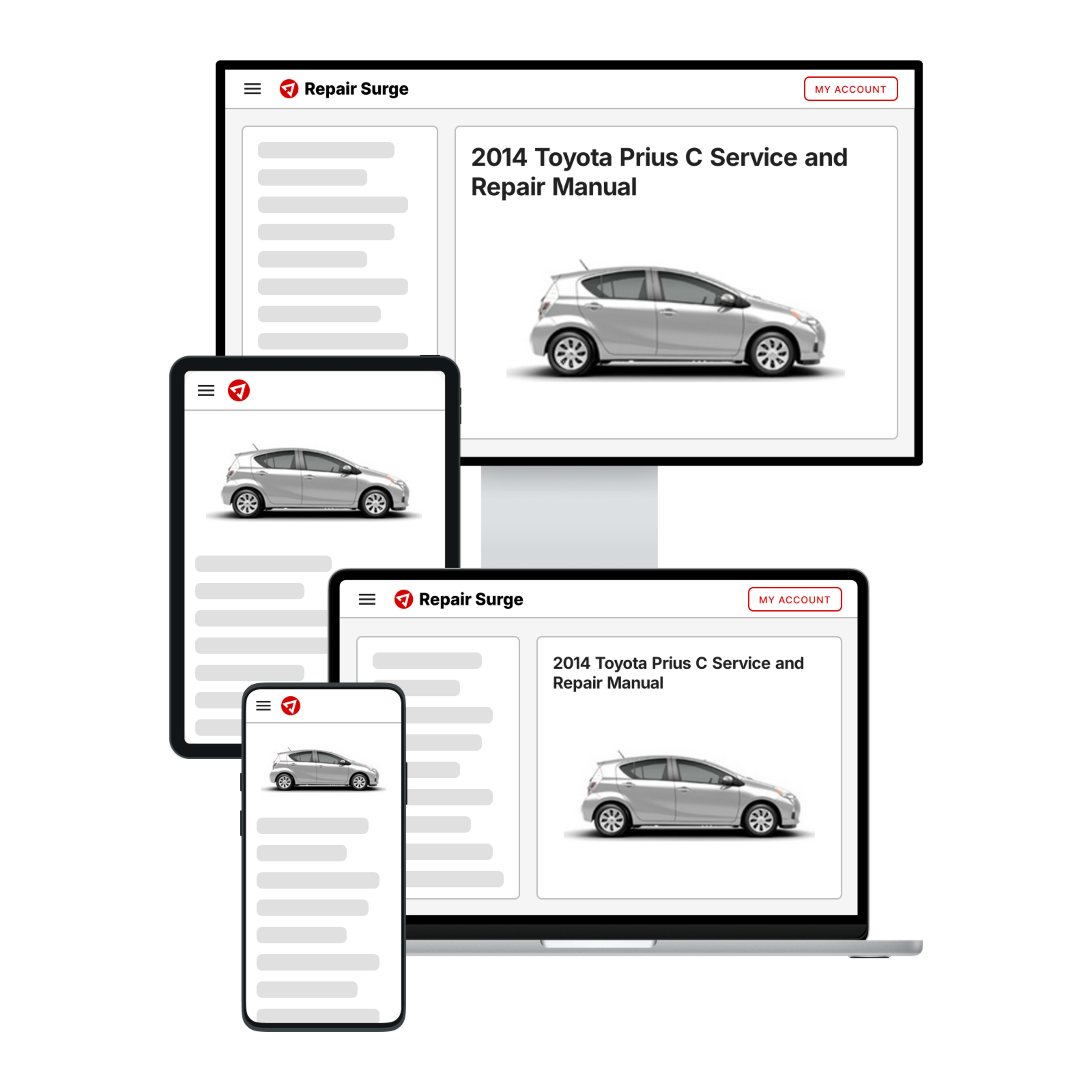 2014 Toyota Prius C service and repair manual hero image