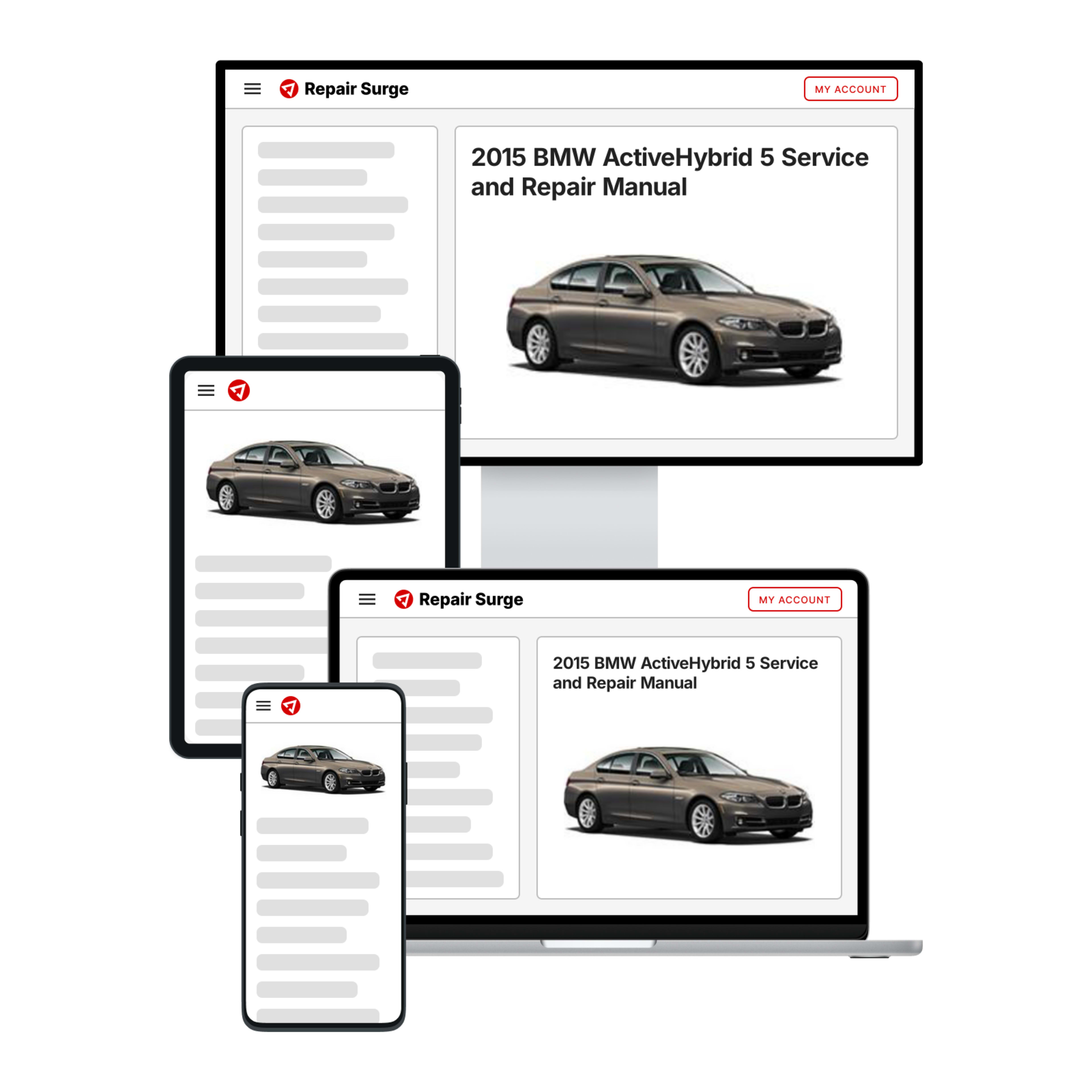 2015 BMW ActiveHybrid 5 service and repair manual hero image